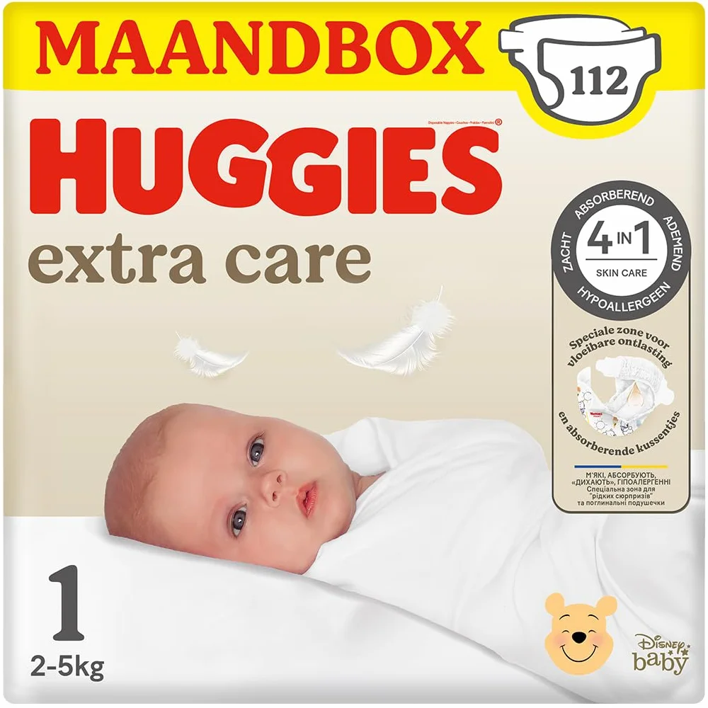 Huggies Pieluchy dla niemowląt, rozmiar 1 (2-5 kg), 4 x 28 sztuk