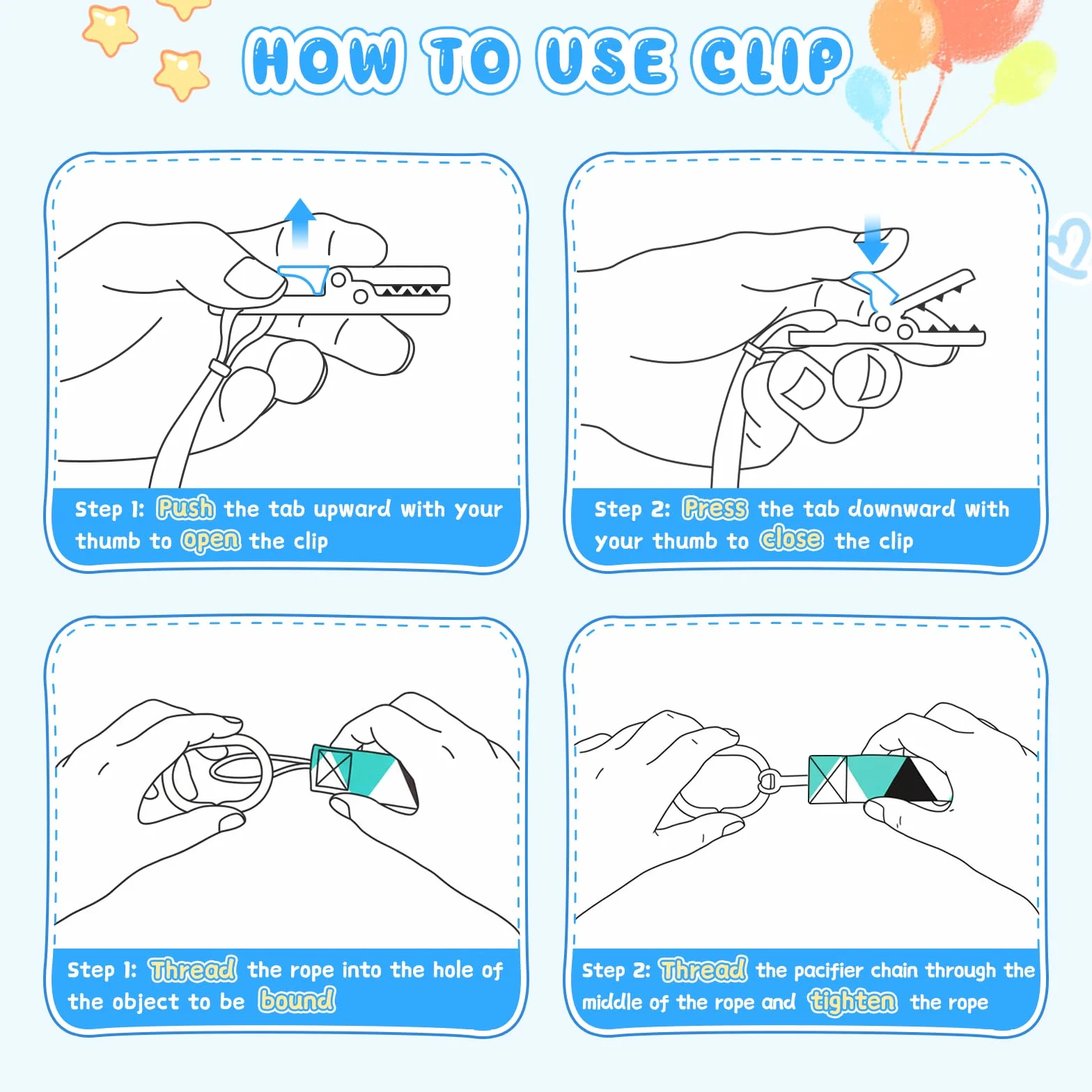 Pacifier Clip for Baby Boys Girl,6 Pack Stylish Binky Clips Strap,Paci Holder with Clips Universal Lightweight Fits Most Pacifiers Teeher toy Teething Ring Soothie,Baby Gifts(Animal)