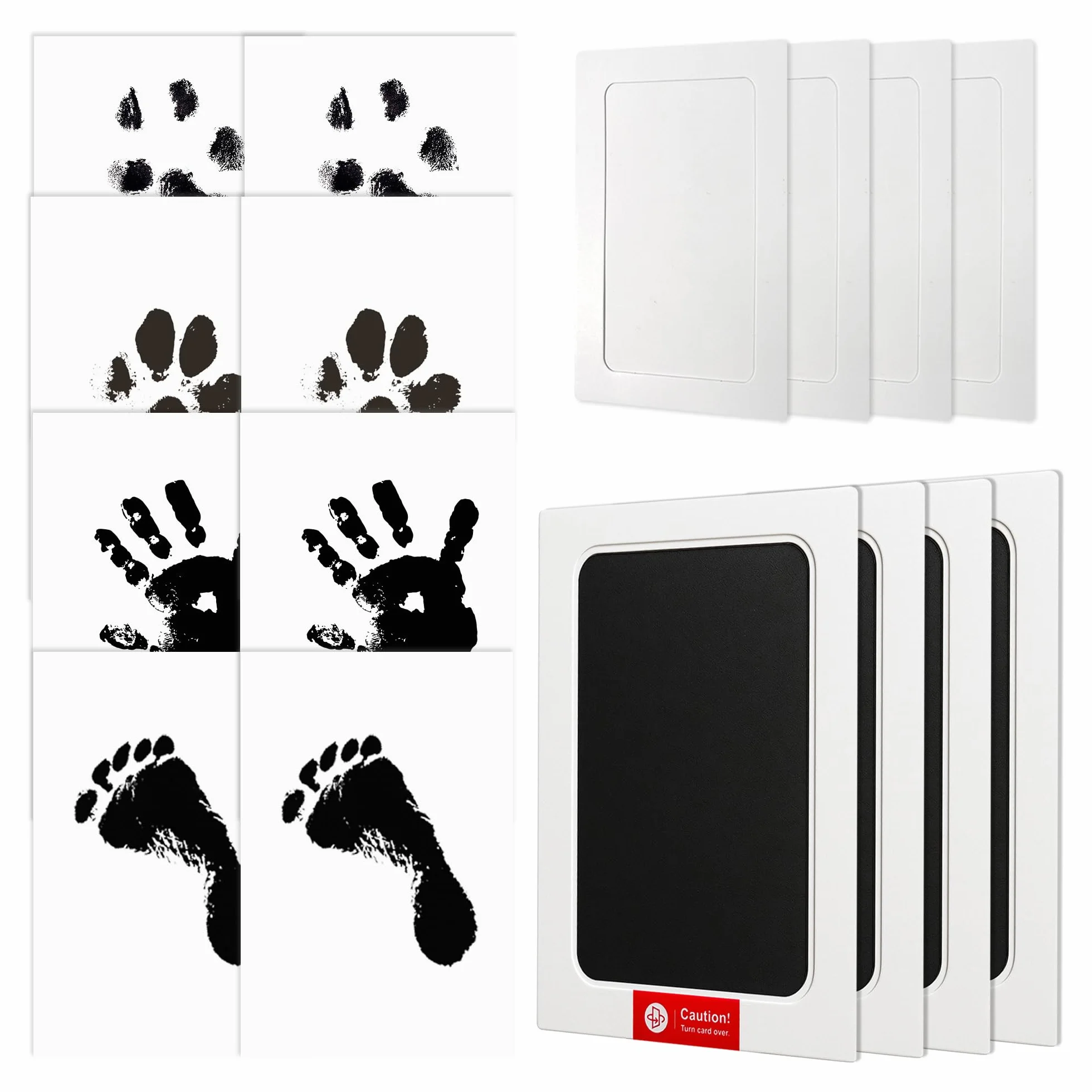 4-częściowy zestaw odciski łapy dla psa, dziecka, odcisk dłoni dziecka, odcisk łapy psa, odcisk łapy dla wspomnień o dłoniach, stopach i łapach psa/kota
