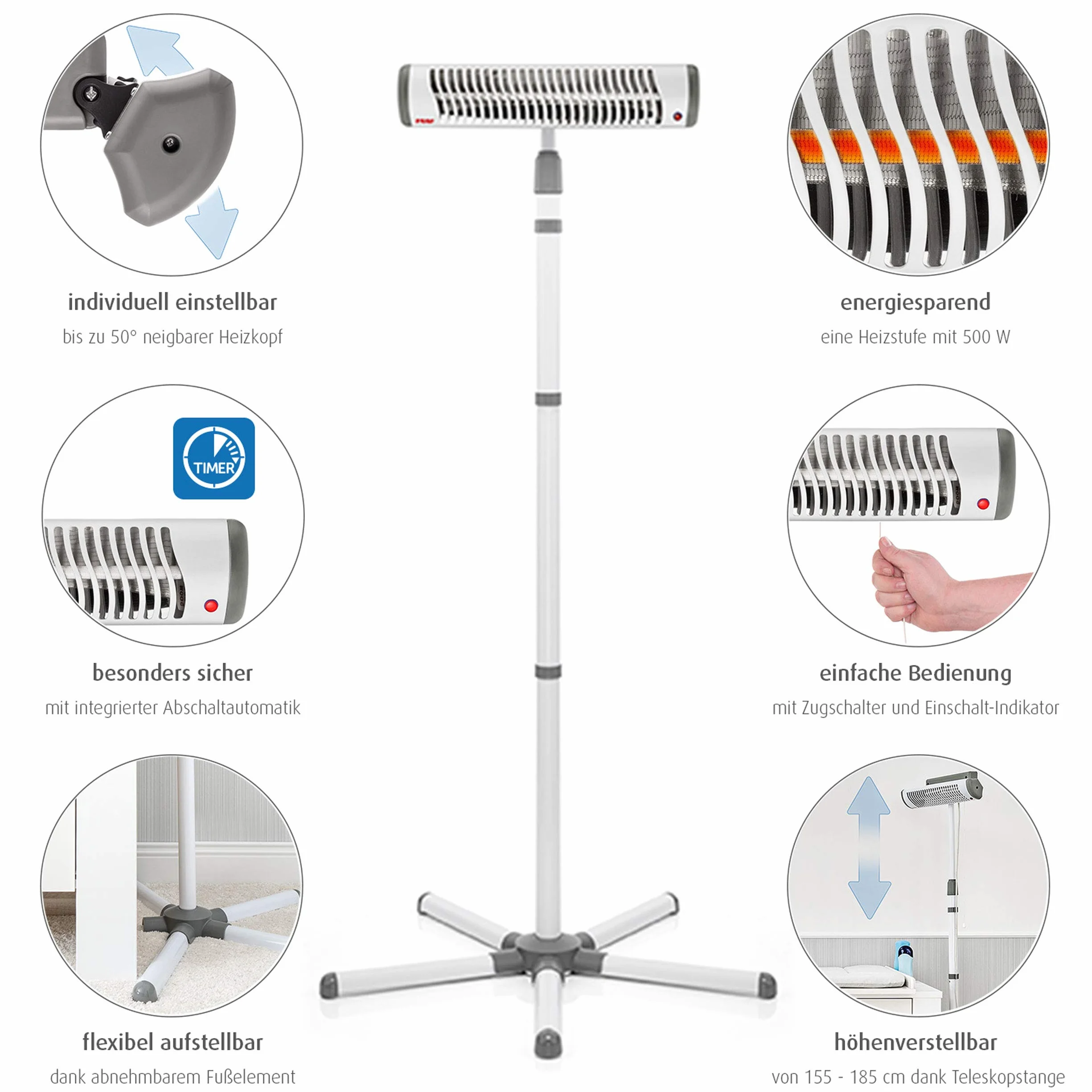 Reer 19050 Promiennik do Przewijania Easyheat Flex, Biały, 1 Sztuka