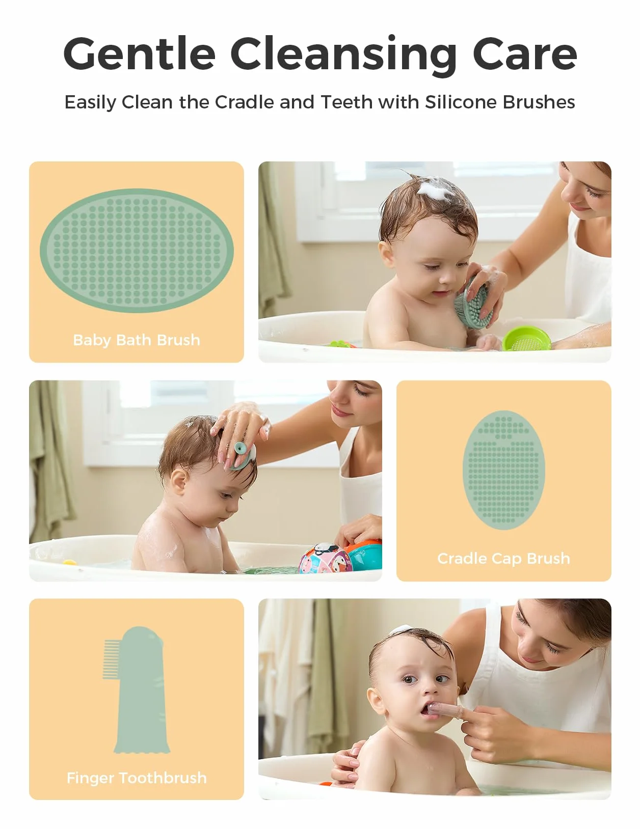 Momcozy Core Baby Kit, podstawowy zestaw dla dziecka do pielęgnacji i zdrowia oraz czyszczenia, zestaw pilniczek do paznokci, aspirator do nosa, rury do odgazowania, szczotki do kąpieli, szczoteczka
