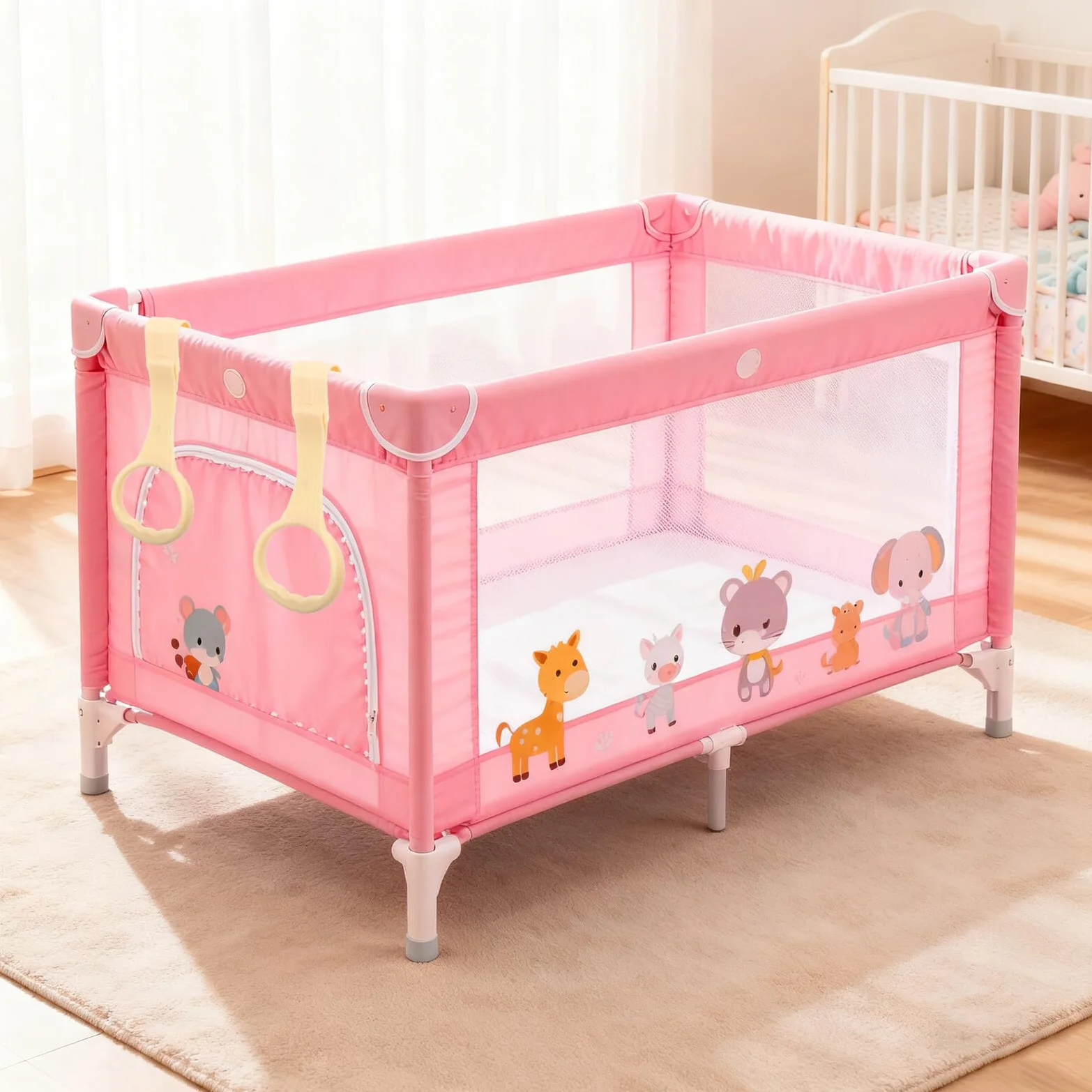 Exercise Rings for Playpen Pull Up Handles Walking Training Skill Development 6 Sztuk