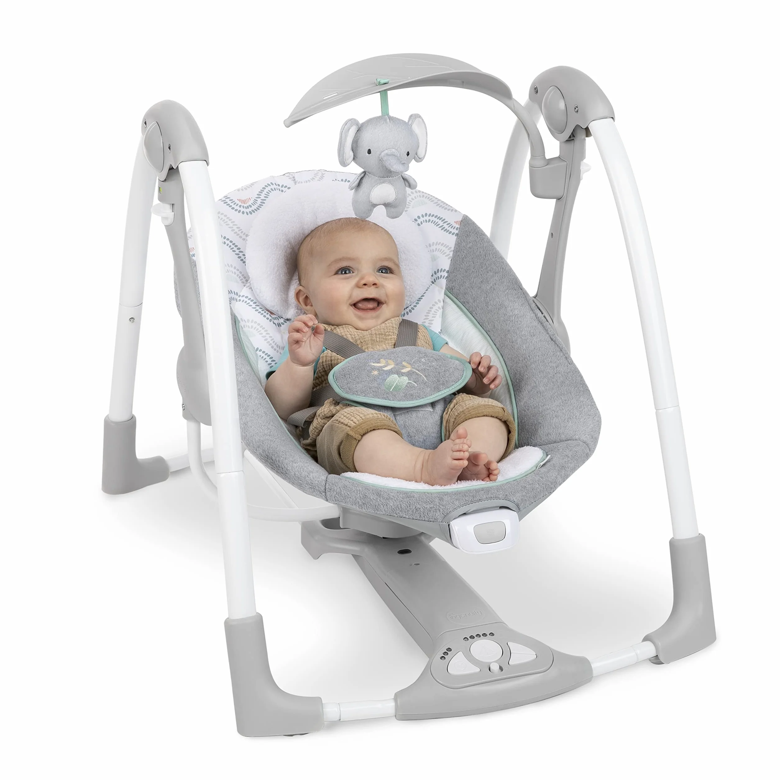 Ingenuity Huśtawka dziecięca 2 w 1 elektryczna przenośna wibracje odgłosy natury 0-9 miesięcy 9 kg