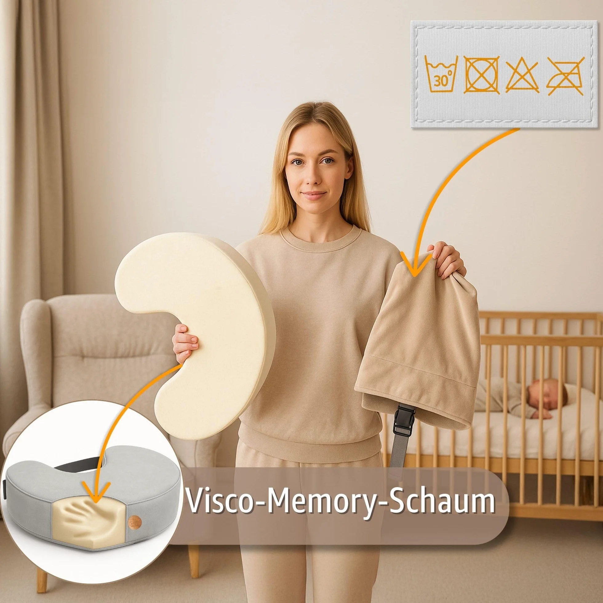 Poduszka do karmienia 120 cm Kompaktowa Nursing Breastfeeding Pillow Sen