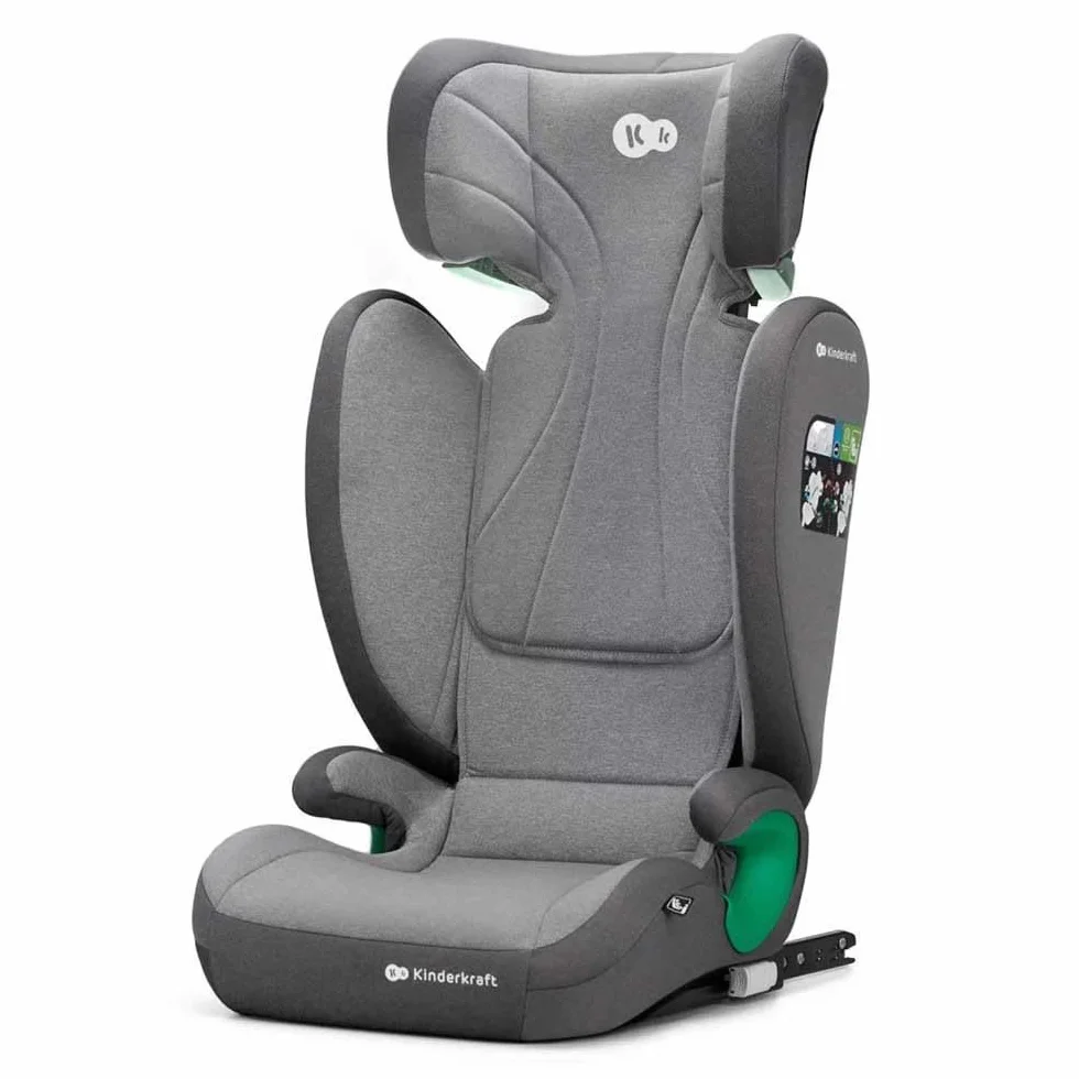 Kinderkraft JUNIOR FIX 2 Fotelik dziecięcy I-SIZE Isofix 9-36 kg Szary
