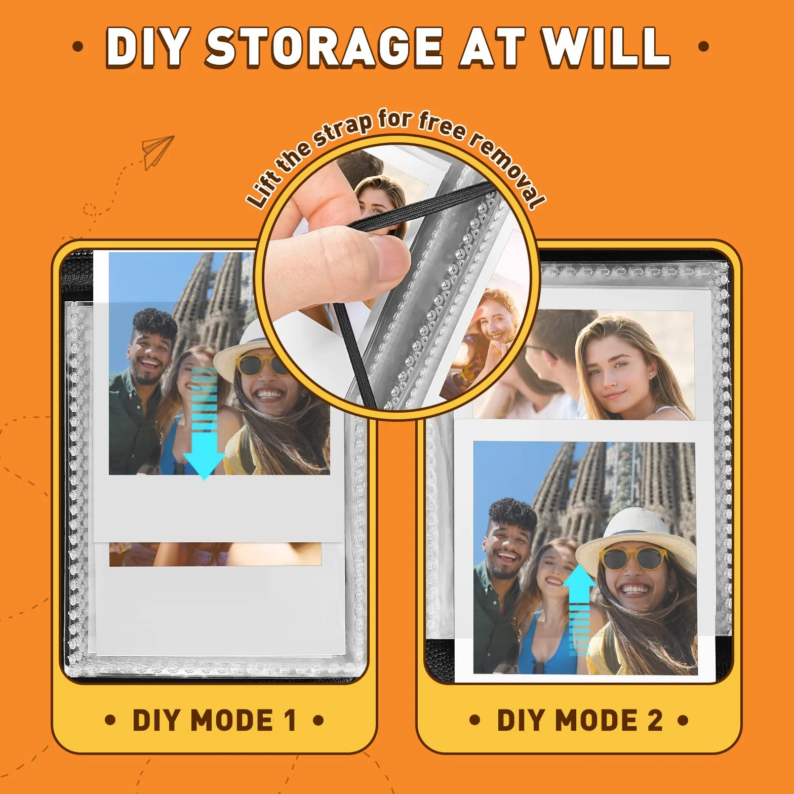 Yinke Kieszonkowy album fotograficzny z 40 kieszeniami na aparat Polaroid Go Instant Camera, przenośny album podróżny (czarny)