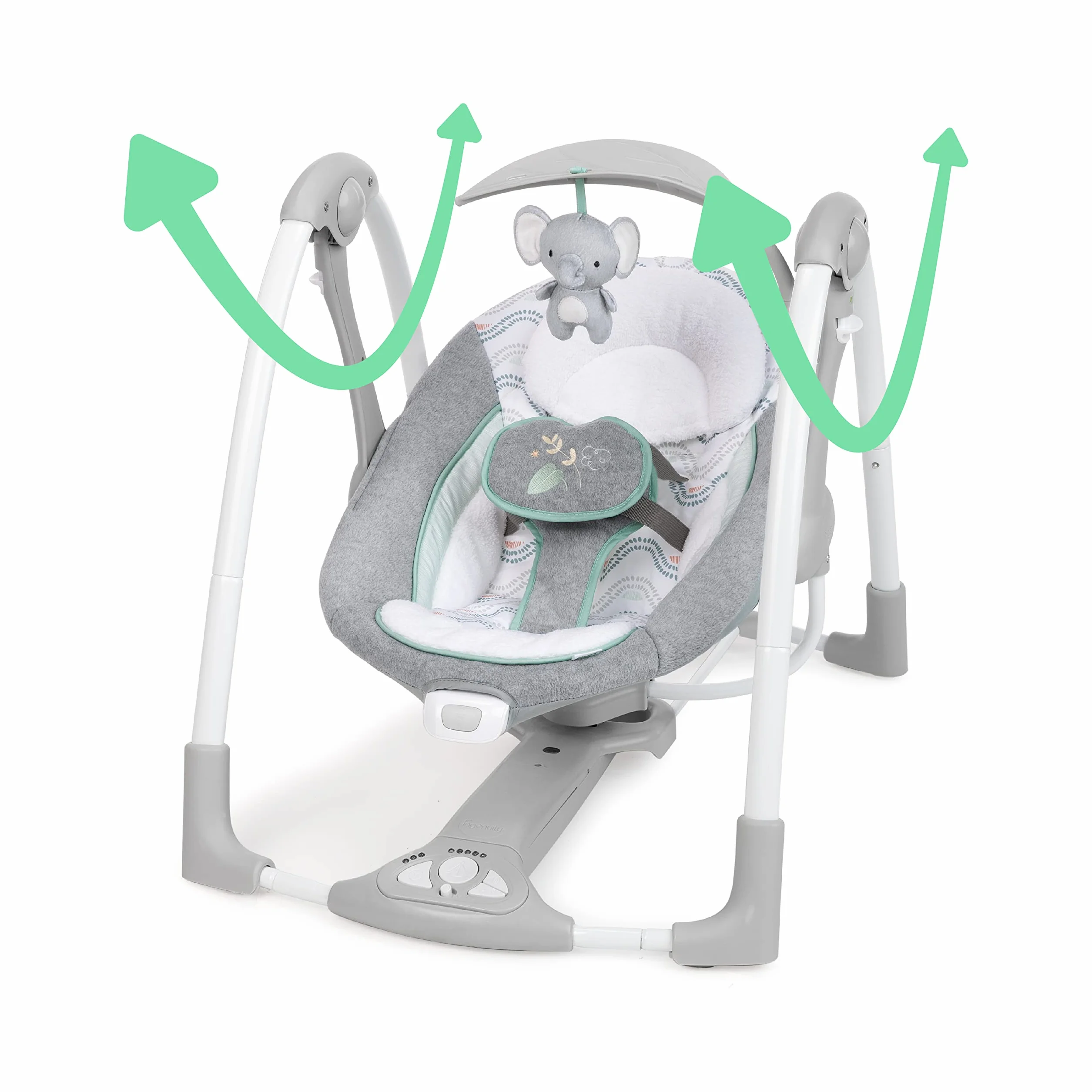 Ingenuity Huśtawka dziecięca 2 w 1 elektryczna przenośna wibracje odgłosy natury 0-9 miesięcy 9 kg