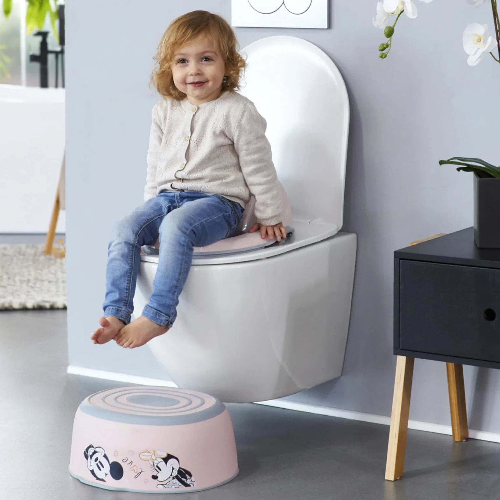 keeeper Minnie Nocnik dziecięcy deluxe 4 w 1, Nocnik + Nakładka sedesowa + Taboret + Dozownik na chusteczki nawilżane, Od ok. 18 miesięcy do ok. 4 lat, Kasimir, Różowy