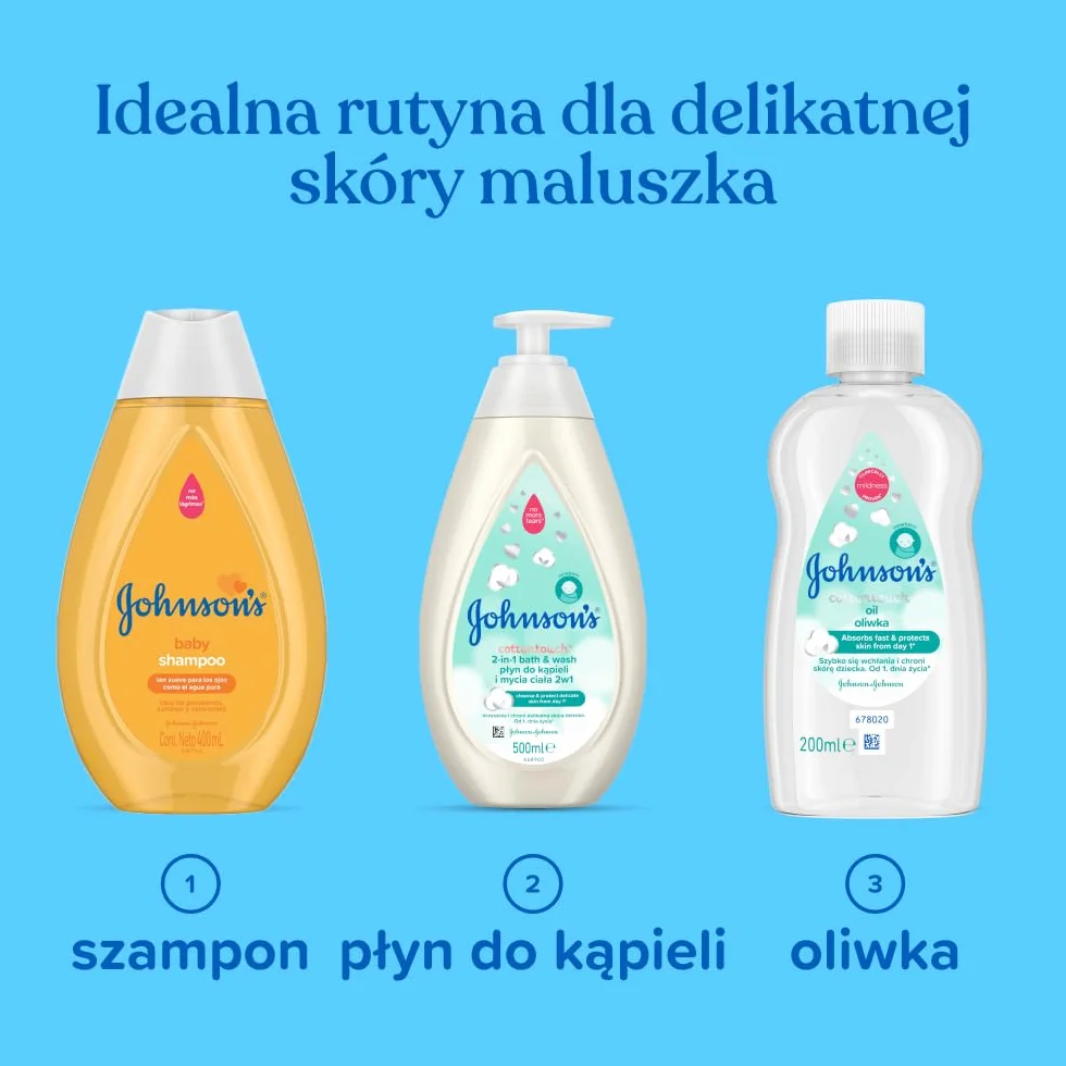 Johnson's Cotton Touch płyn do kąpieli 2 w 1 500 ml z pompką dla noworodków
