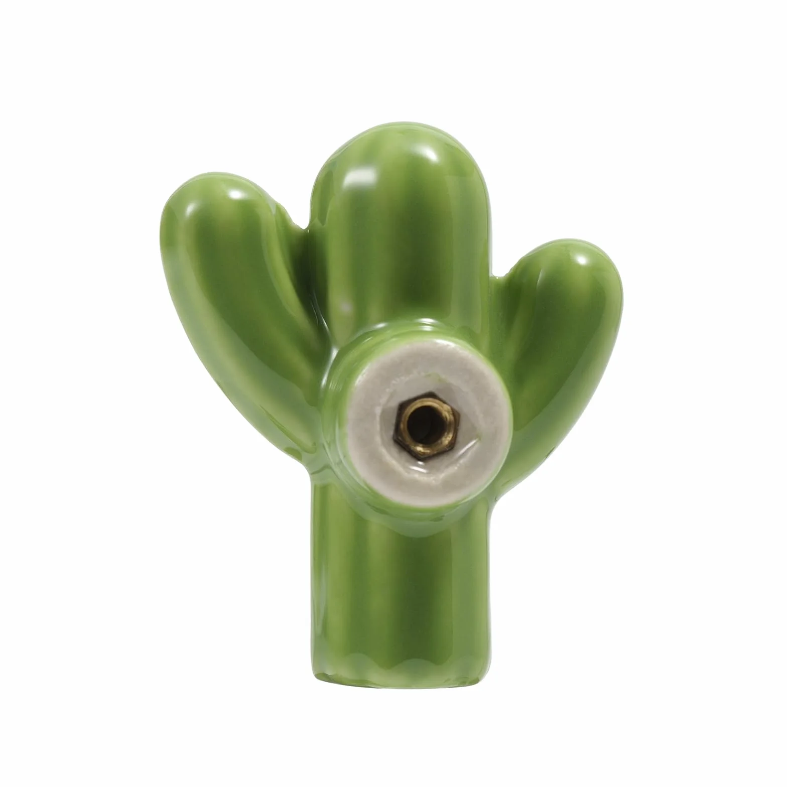 NAKUPENDA 4 ceramiczne uchwyty do drzwi, gałki meblowe, kształt kaktusa, do szafy, gałki, uchwyty do pokoju dziecięcego, kuchni, szafy, regału na książki (zielone)