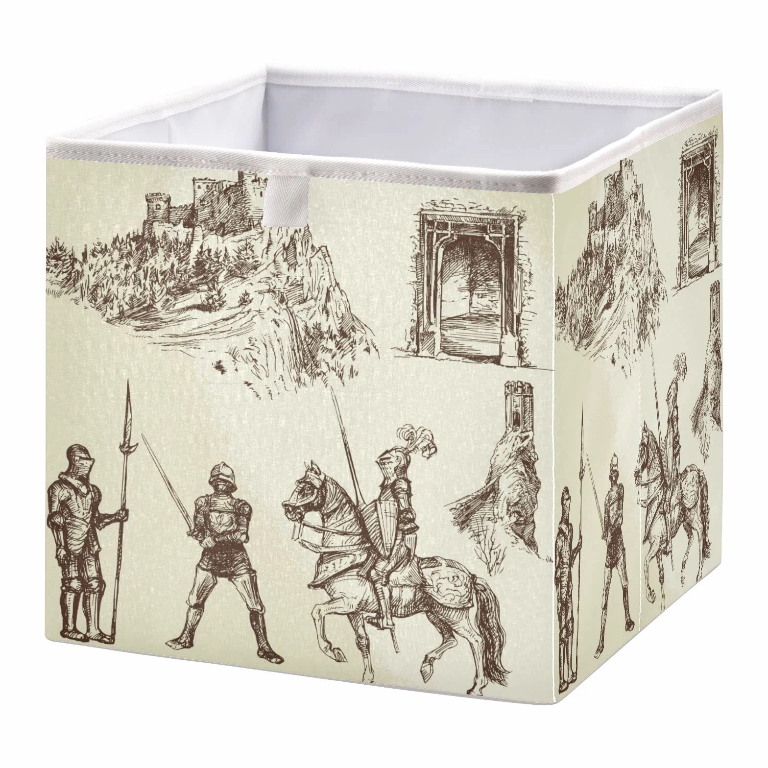Średniowiecze rycerze kosz do przechowywania kosz na zabawki pudełko do przechowywania tkanina półka kosz przedszkole sypialnia dziecięca dekoracja domu 40 x 27 x 4 cm