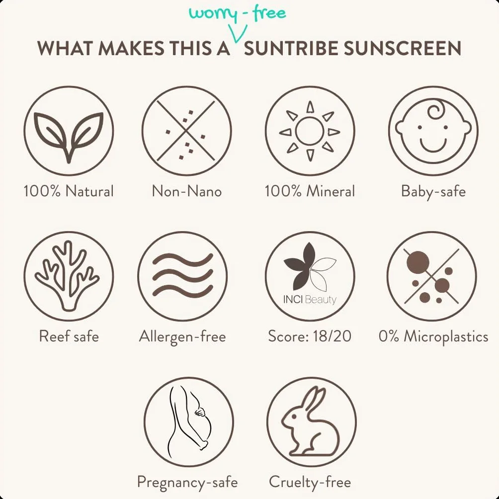 Suntribe Naturalny Mineralny Krem Przeciwsłoneczny Dla Dzieci Wanilia SPF 30 (100 ml)