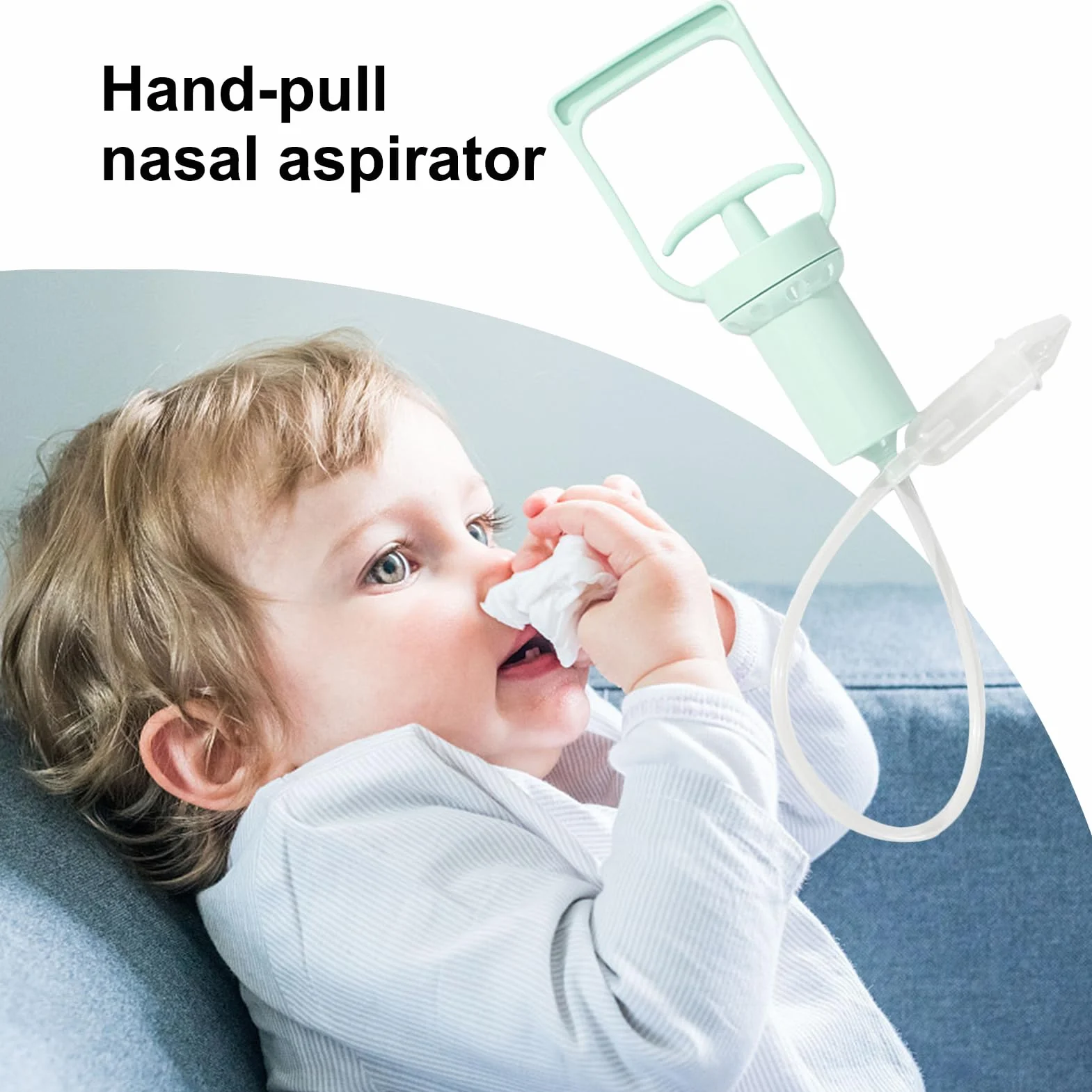 Portable Baby Nasal Aspirator, Hand Powered Nose Sucker, Strong Suction Pump for Congestion Relief, Comfortable Mucus Remover for Babies, Kids, and Adults