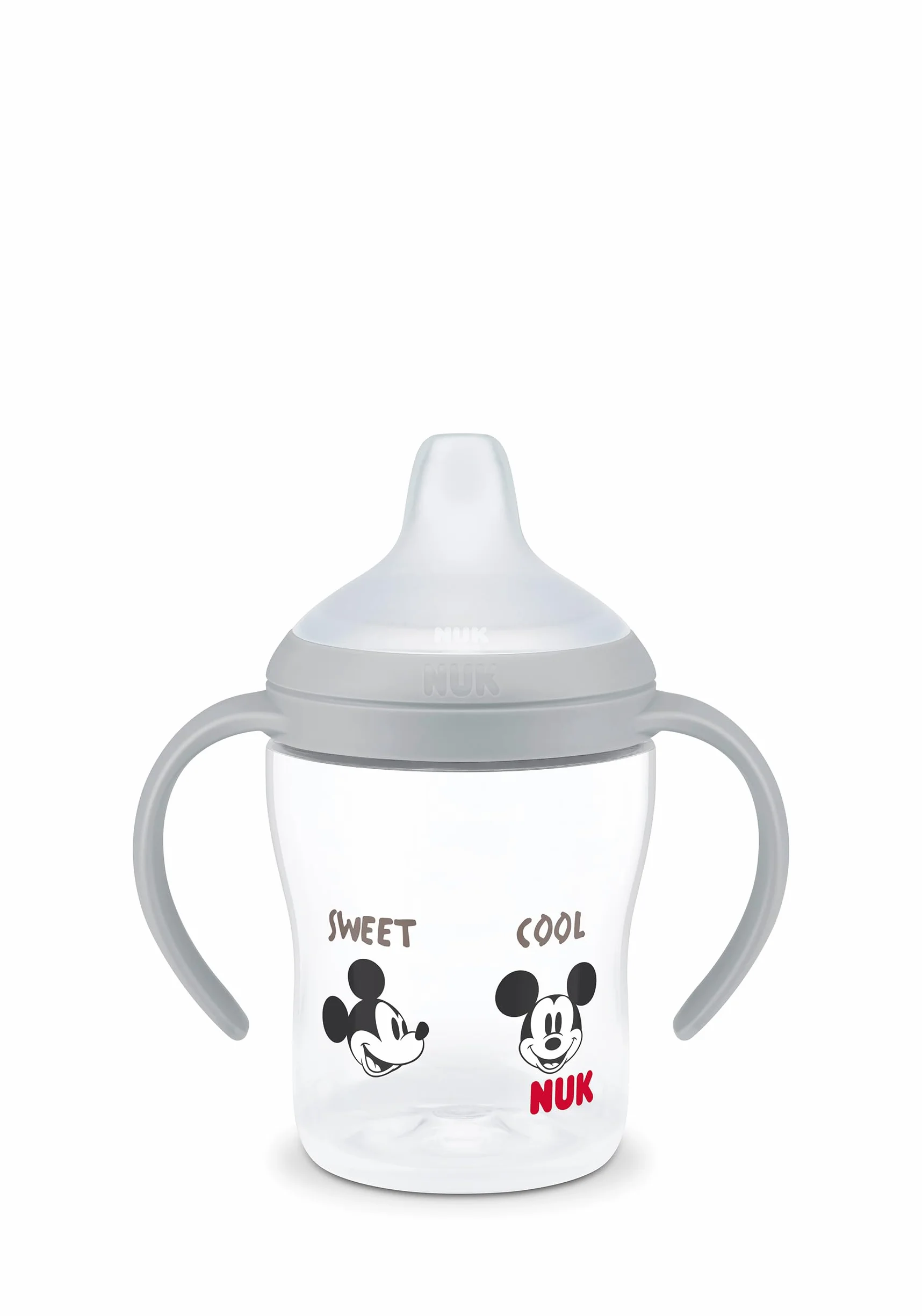 NUK Perfect Match Butelka dla uczących się | 6+ miesięcy | 150 ml | Kubek niekapek dla malucha | Antypoślizgowe uchwyty | Myszka Miki | 1 sztuka