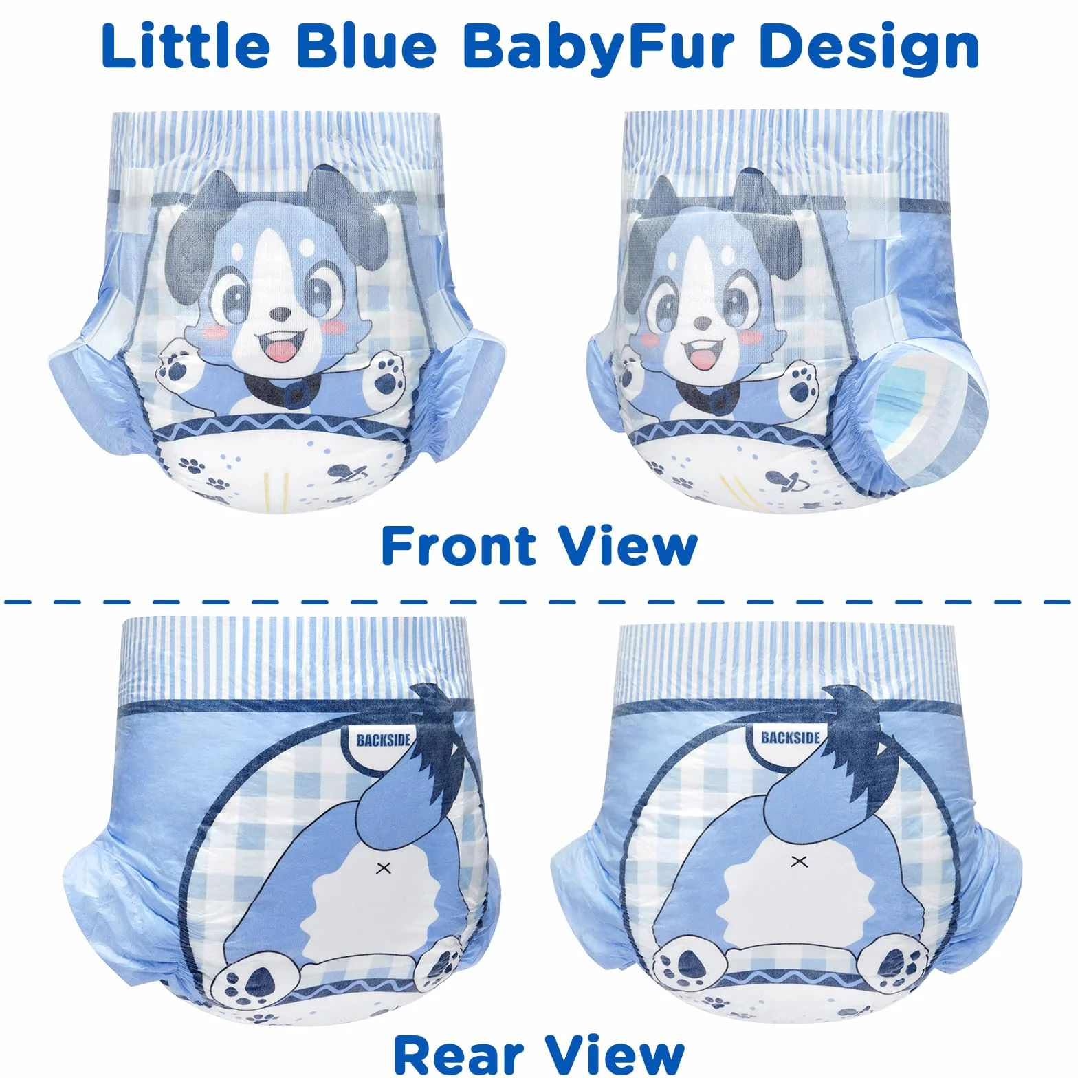 LittleForBig Pielucha Dla Dorosłych Drukowana Regulowane Zapięcie na Rzep Medium 71-96 cm 2 Sztuk