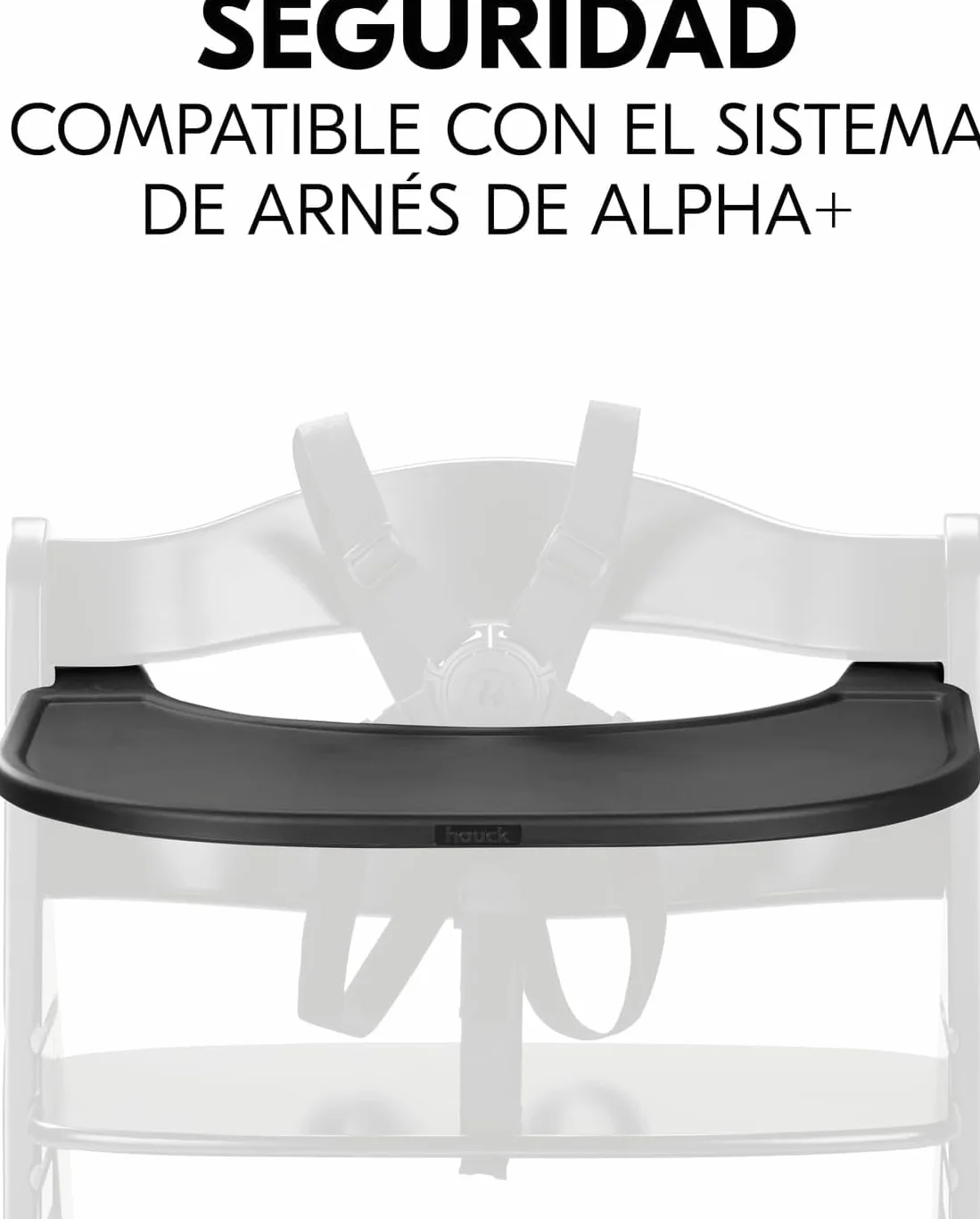 hauck Alpha Click Tray Taca dla dzieci z recyklingu materiału Cert. GRS, łatwa do zamocowania na wysokie krzesełko dla dziecka Alpha+ lub beta+ - czarny