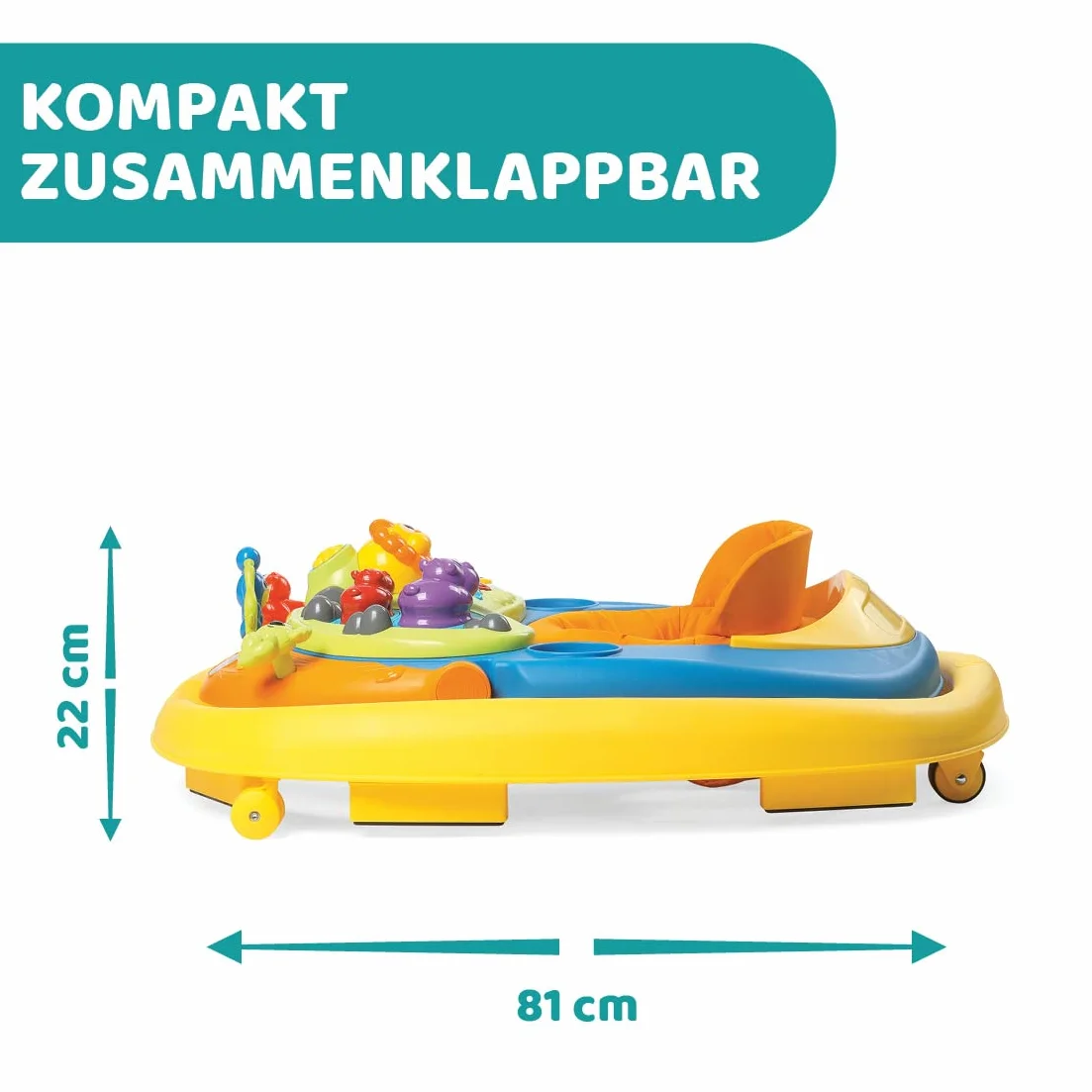 Chicco Chodzik Walky Talky, Dla Dzieci od 6 Miesięcy do 12 Miesięcy, z Dźwiękami i Panelem 3D, Regulacja Wysokości