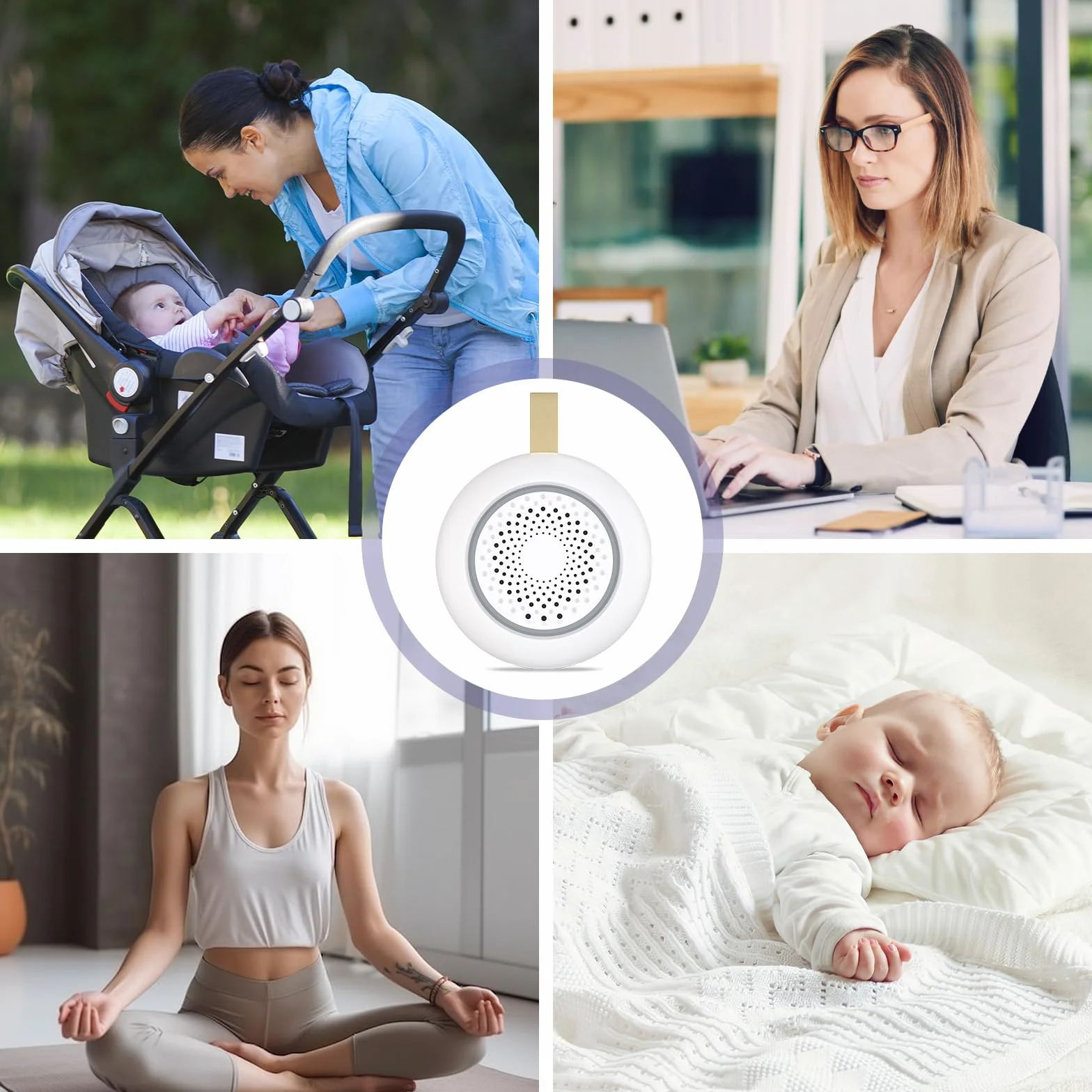 White Noise Machine dla niemowląt 24 dźwięki 3 jasności ciepła biel lampka nocna przenośna ładowana