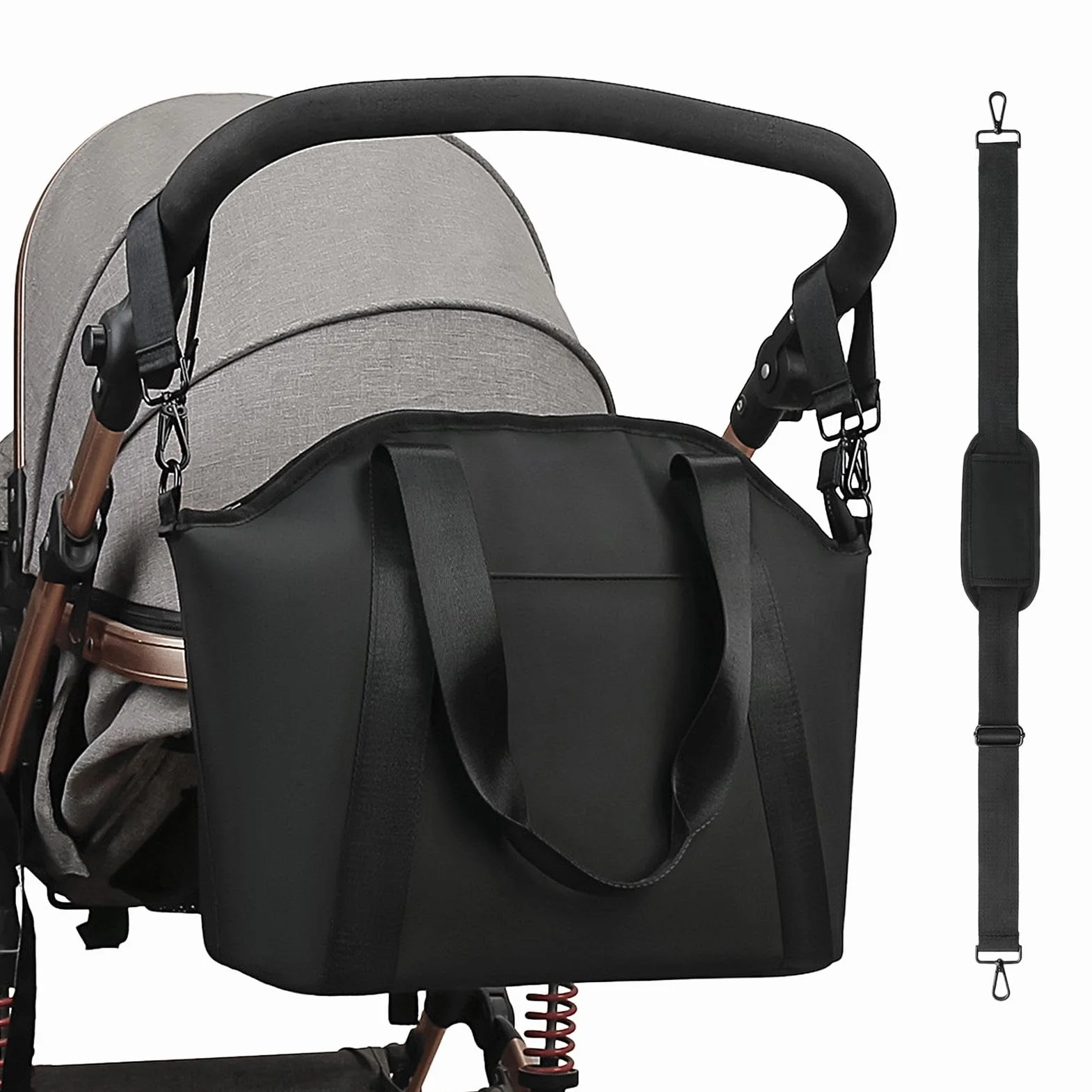 Stroller Diaper Bag, wodoodporna torba na pieluchy, torba na pieluchy, wielofunkcyjne torby na pieluchy, torby na pieluchy o dużej pojemności, 13,3 x 6,1 x 9,4 cm na mokre wycieraczki, pieluchy,