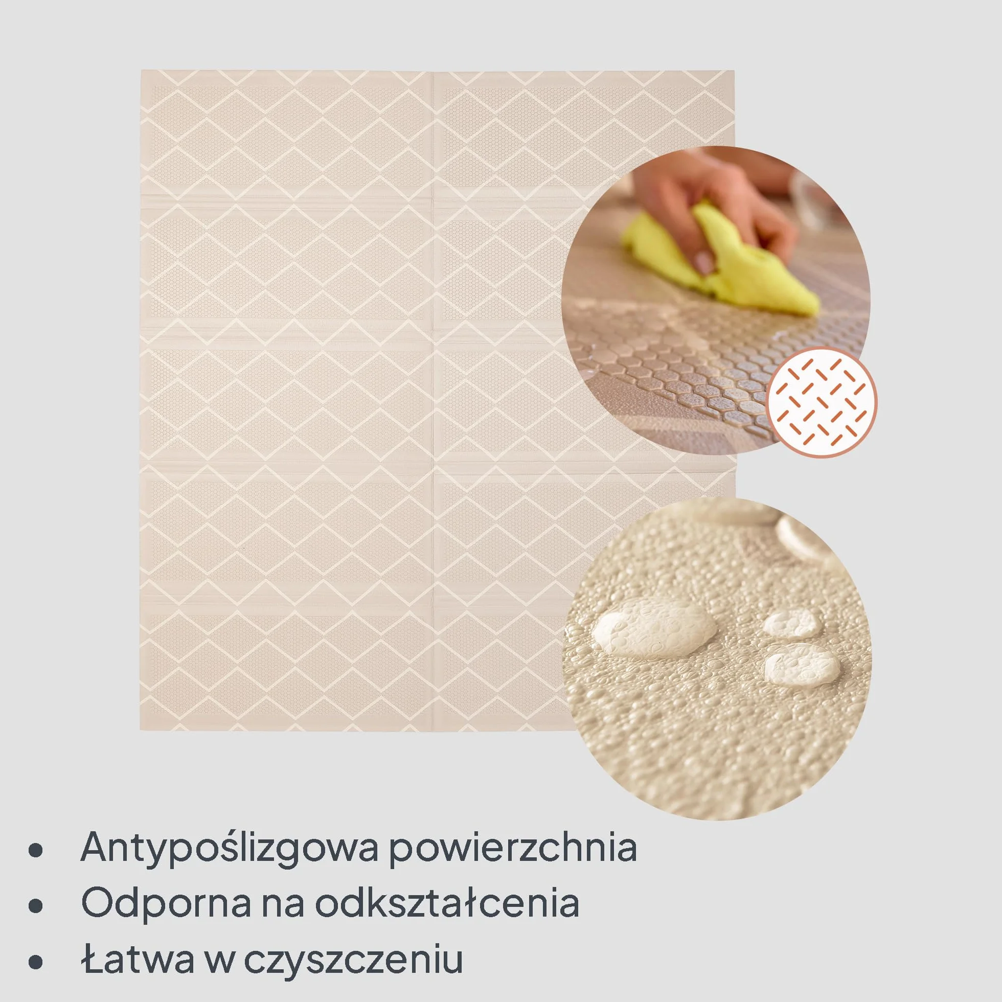 Lionelo Zora XPE mata do raczkowania dla niemowląt 180 x 201 x 1,5 cm, bardzo gruba, bez substancji szkodliwych, antypoślizgowa, dwustronna, z torbą do przenoszenia
