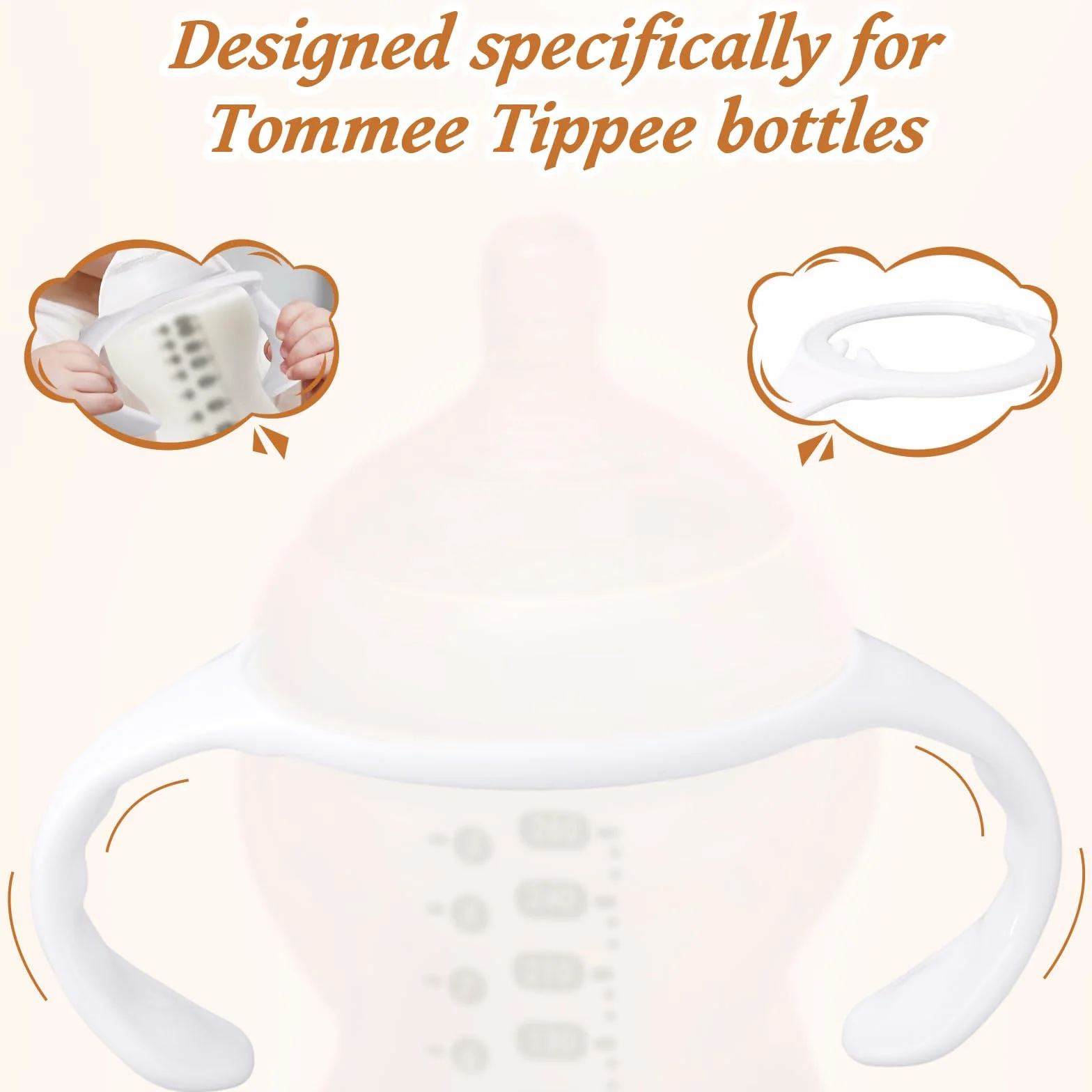 lasuroa 4szt Uchwytów do Butelek Niemowląt dla Tommee Tippee, Ergonomiczny Uchwyt Antypoślizgowy Łatwego Karmienia Bez BPA Wymienny Uchwyt do Butelek dla Noworodków