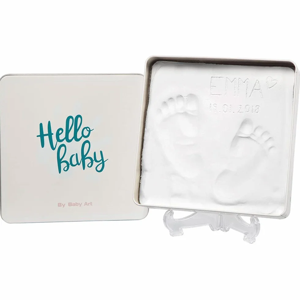 Baby Art Magic Box zestaw odcisków dłoni i stóp, odciski dłoni i stóp dla chłopców i dziewczynek, prezenty na baby shower dla mamy, prezent dla noworodka, wystrój pokoju dziecięcego