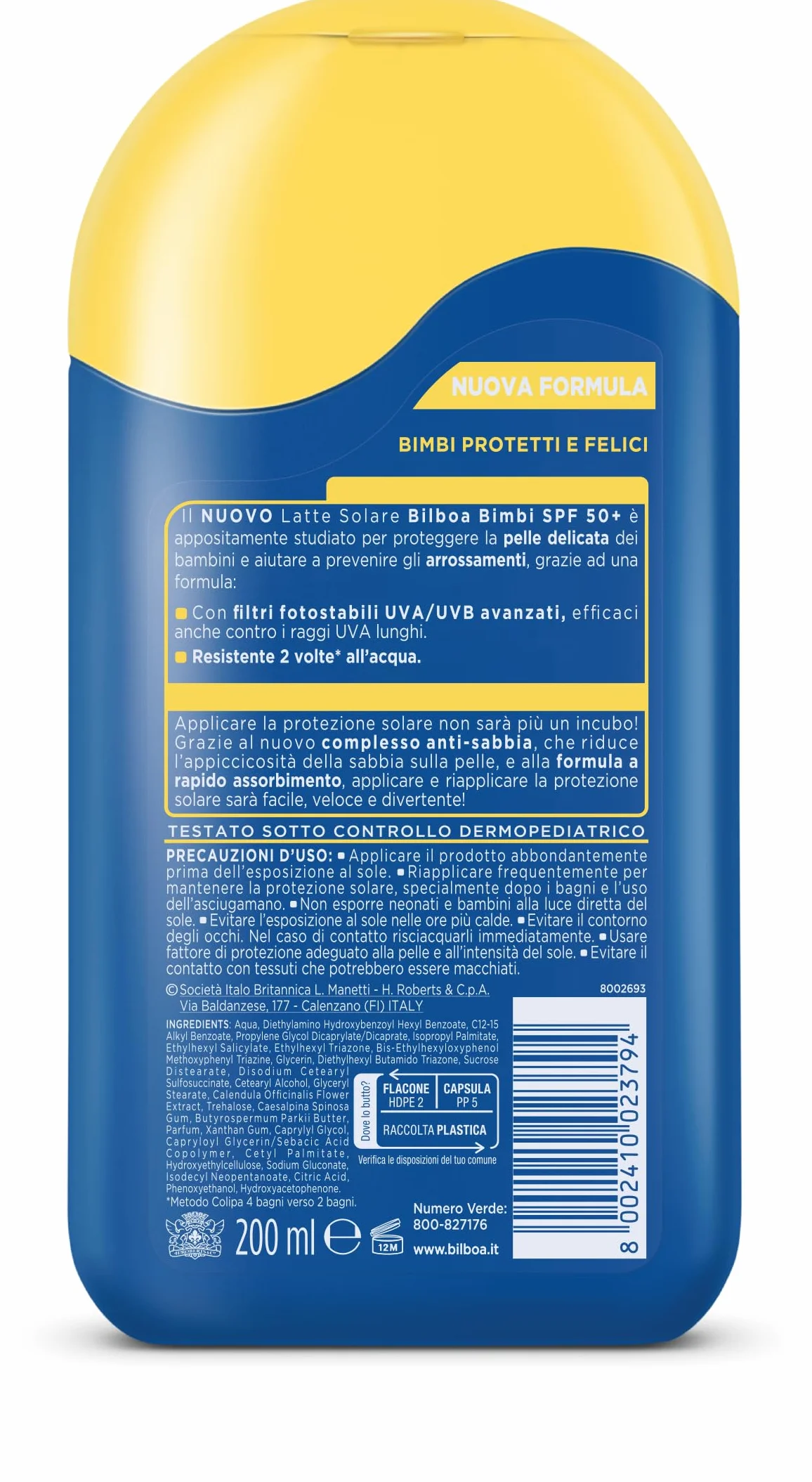 Bimbi - Latte Solare SPF 50+ Protezione Molto Alta 200 ml
