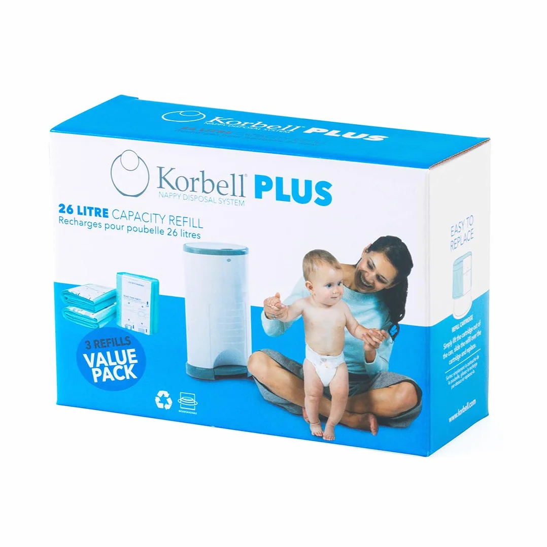 Korbell Plus 26 l, biodegradowalny jednorazowy wkład do kosza, opakowanie 3 szt
