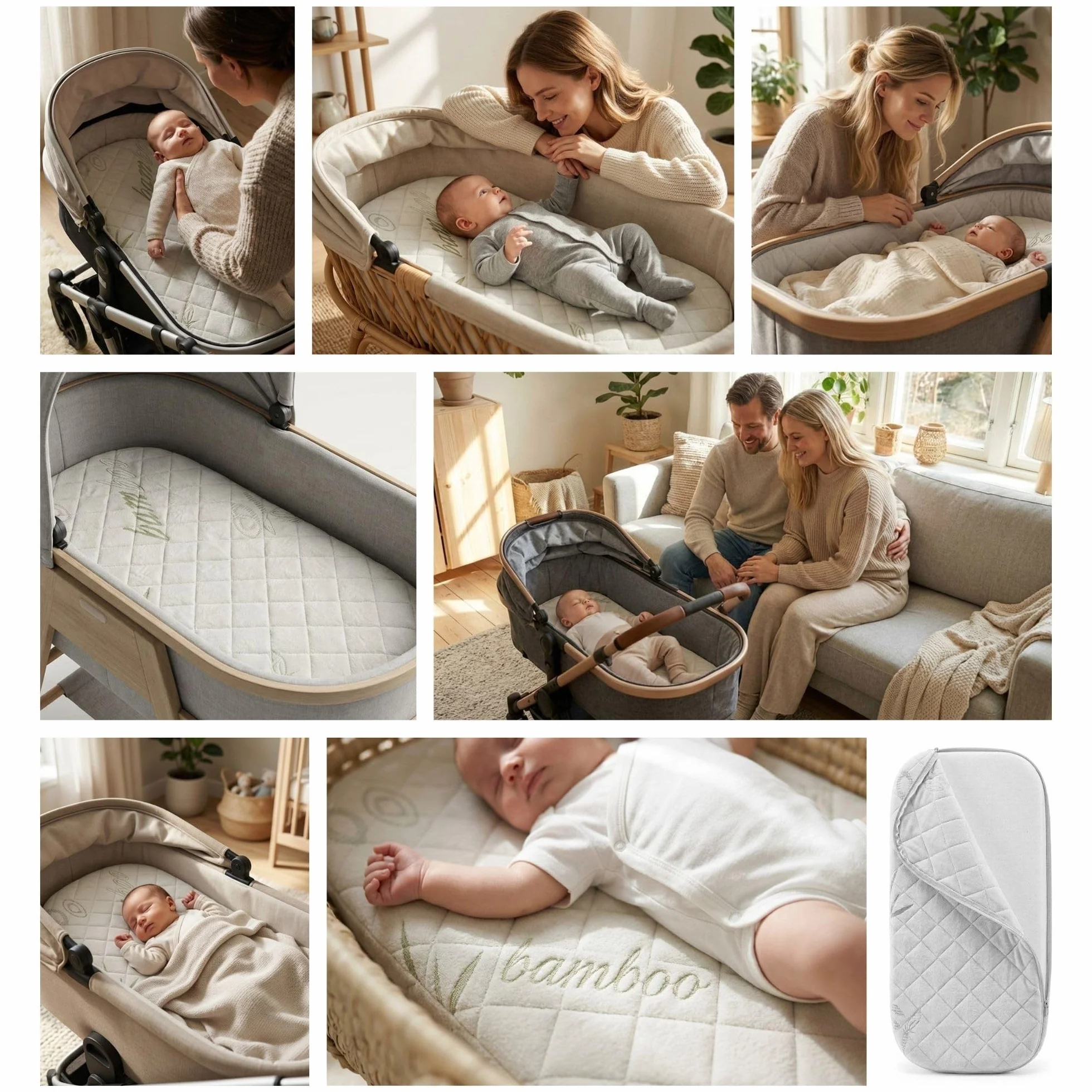 Materacyk do gondoli polokragly Bamboo 75x35x4 T-18 Premium