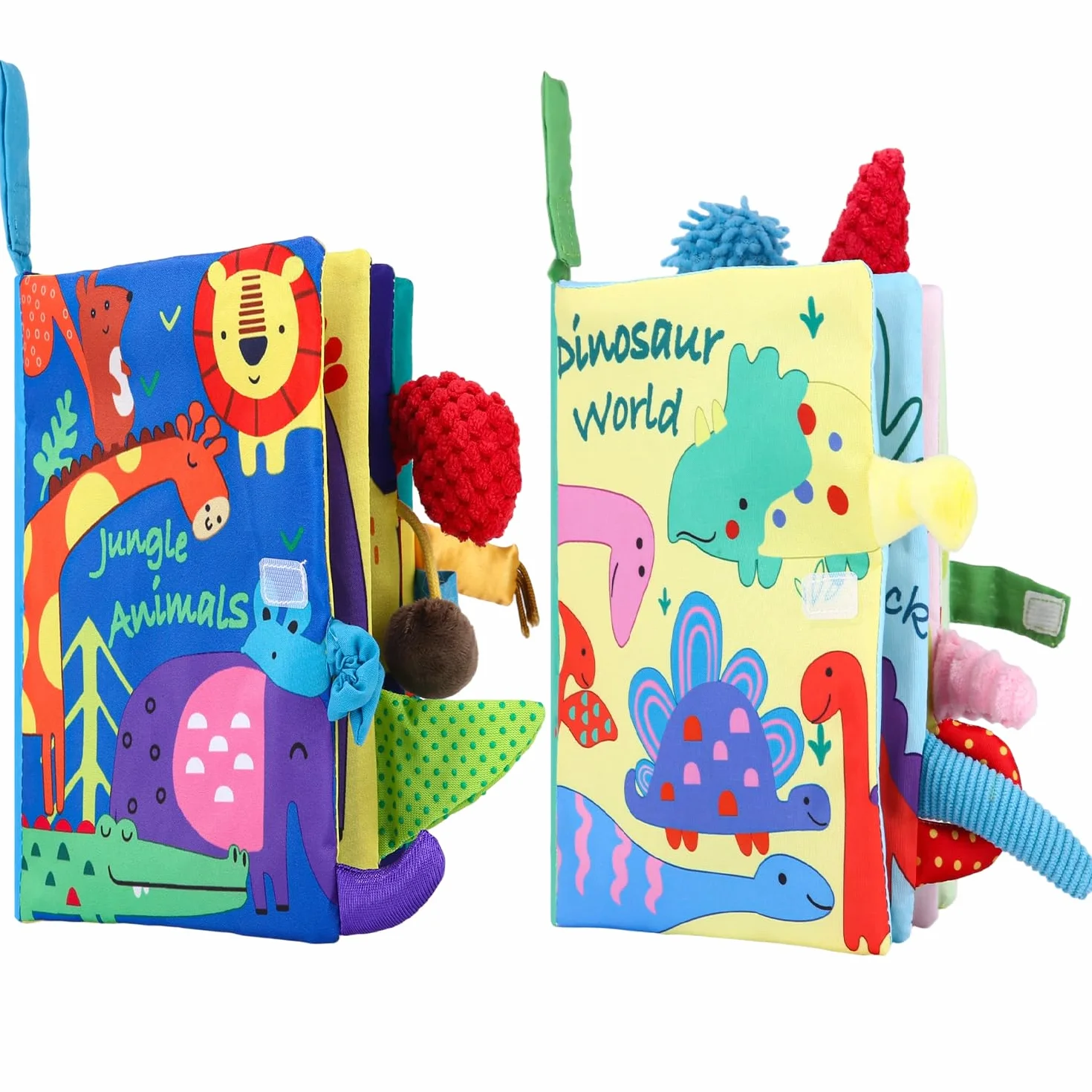 Montessori Quiet Book dla niemowląt 2-częściowy zestaw książka materiałowa z książeczką uczuciami i trzaskającą zabawka sensoryczna 0-6 miesięcy