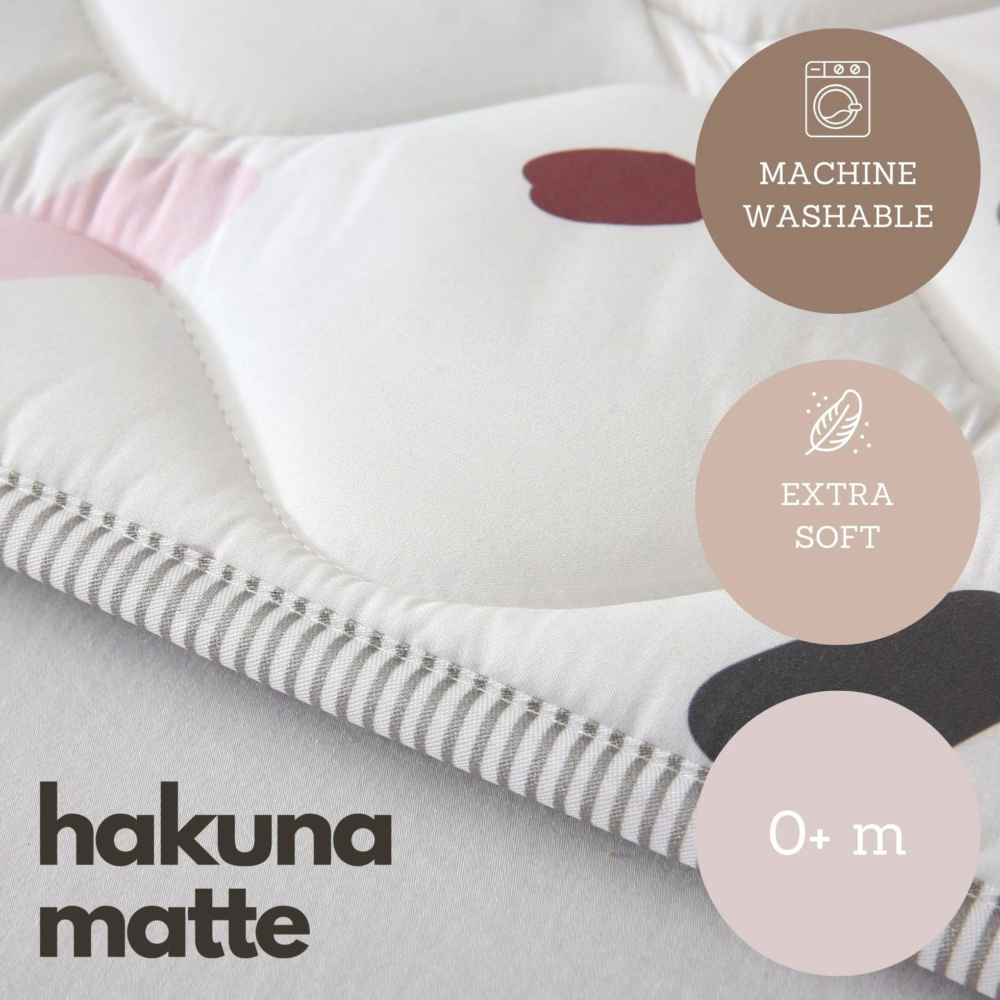 Hakuna Matte Pikowany koc do raczkowania dla niemowląt, 127 x 127 cm, konfetti – bardzo grubość 1,5 cm i miękka mata do raczkowania o pięknym wzornictwie unisex