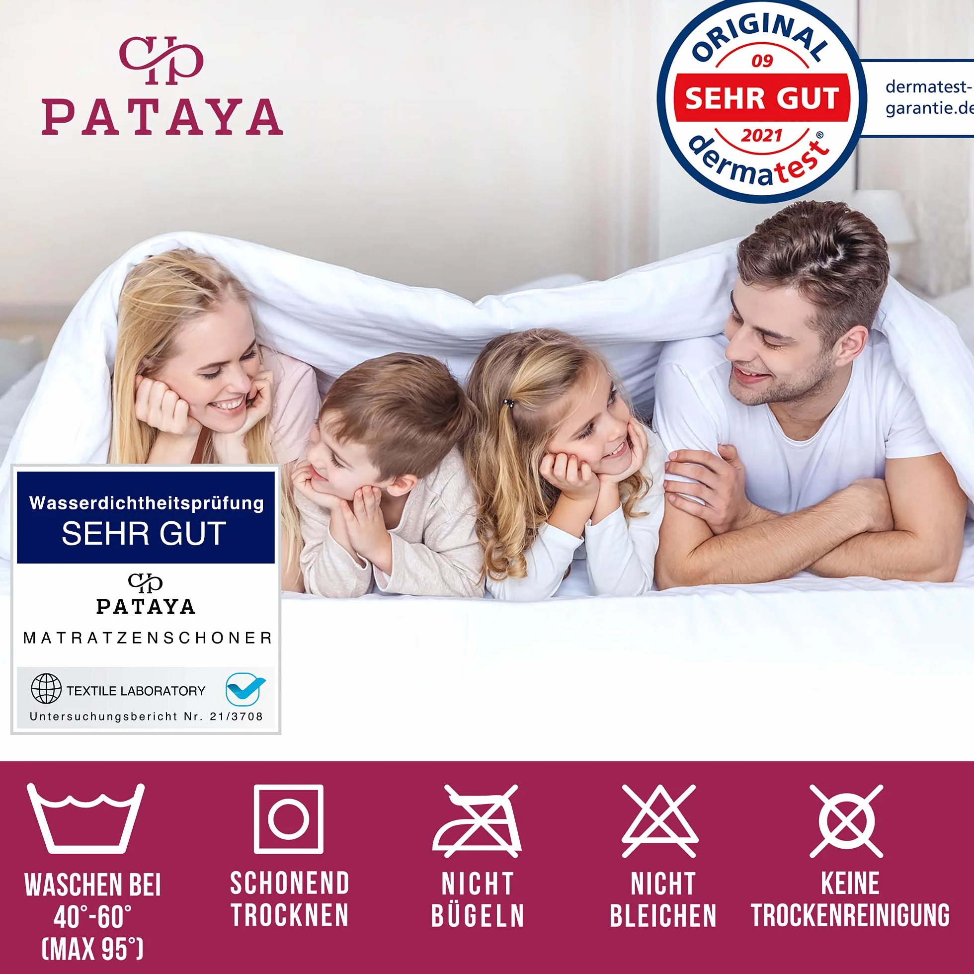 PATAYA Ochraniacz na materac 60 x 120 cm, wodoszczelna nakładka na materac oraz nakładka na nietrzymanie moczu dla niemowląt/dzieci, ochrona materaca, pralną podkładka pod nietrzymanie moczu (60 x 120