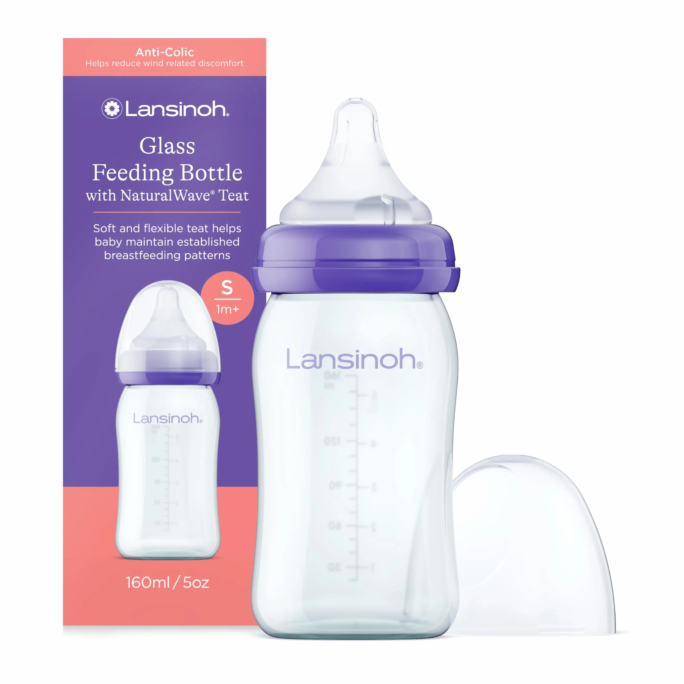 Lansinoh 77140 Szklana Butelka Dla Niemowląt 160 ml