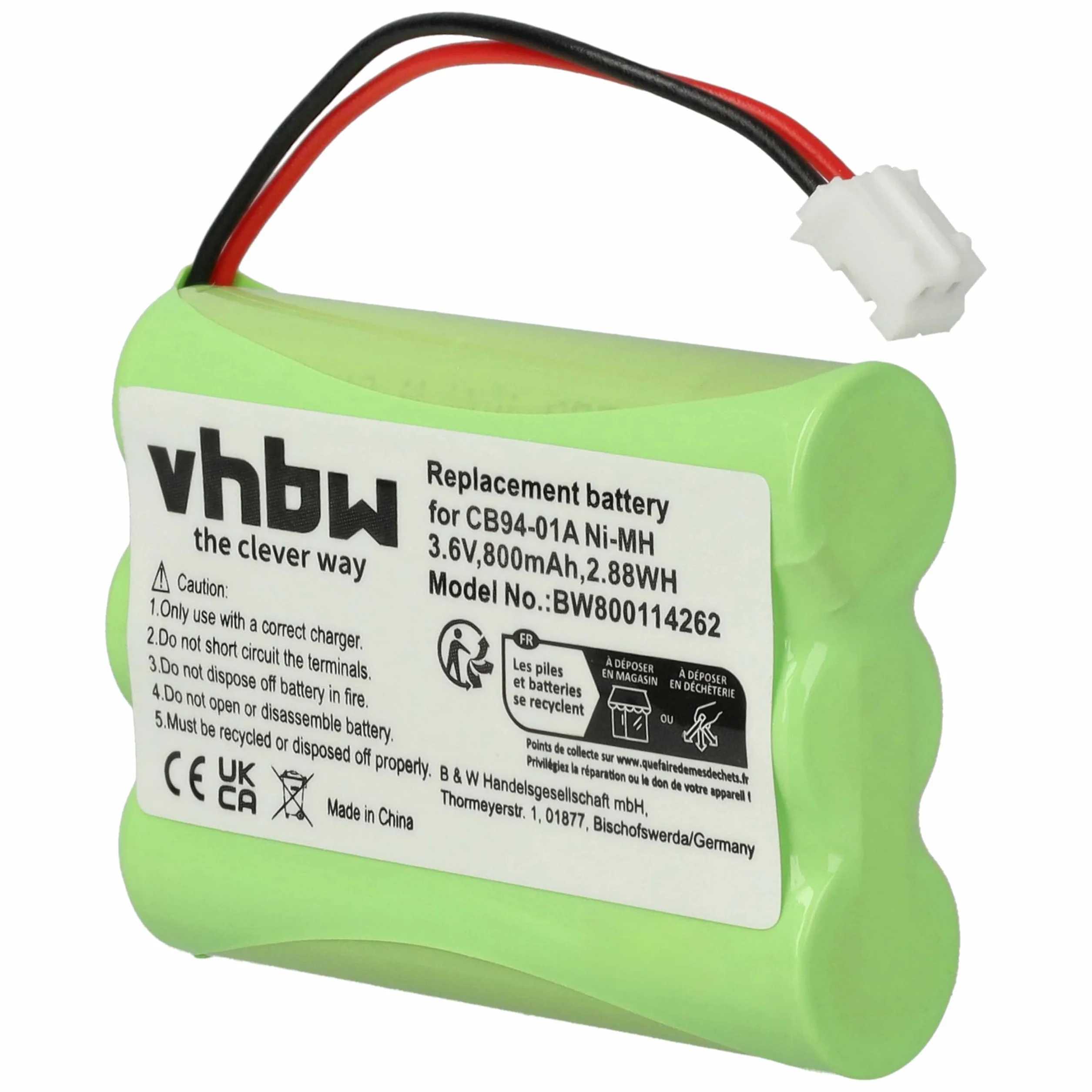 vhbw Akumulator kompatybilny z Motorola MBP668, MBP853 (800 mAh, 3,6 V, NiMH)