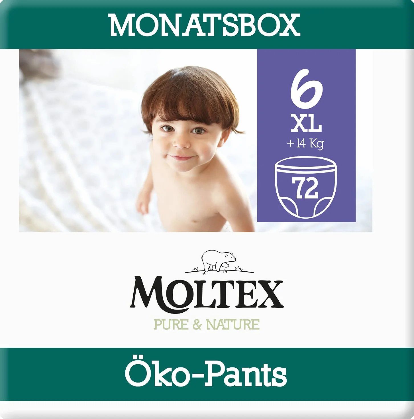 Moltex Pure & Nature Eco Pants Rozmiar 6 (+14 kg) - 72 Spodnie (4 torby po 18 sztuk)