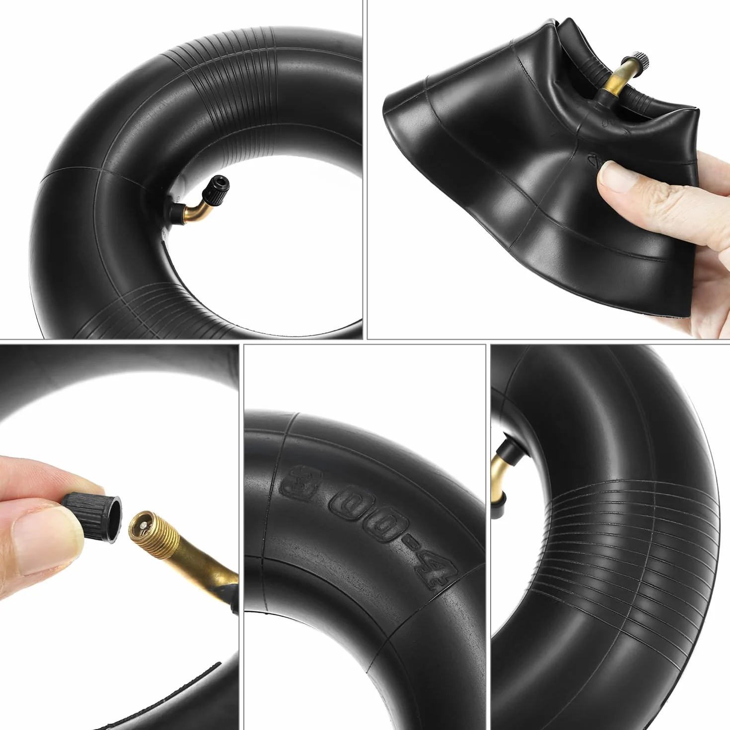 QWORK® 2-pak 3.00-4 dętki zamienne, 260 x 85 mm opona do taczki, do taczek workowych, wózków i skuterów mobilnych