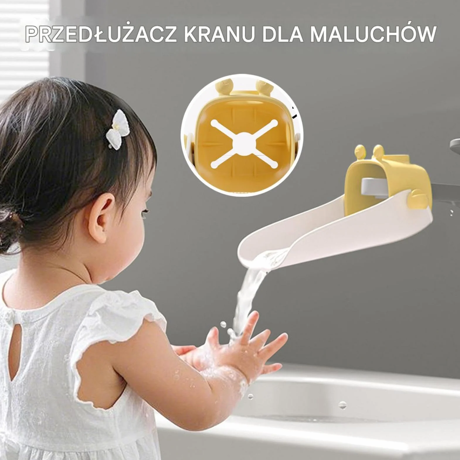 Safety Faucet Extender, Kids Household Silicone Faucet Extender, Bathroom Hand Washing Extension, Cute Crab-Shaped Sink Spout Wash Helper for Kitchen, School 13x6.2x6cm