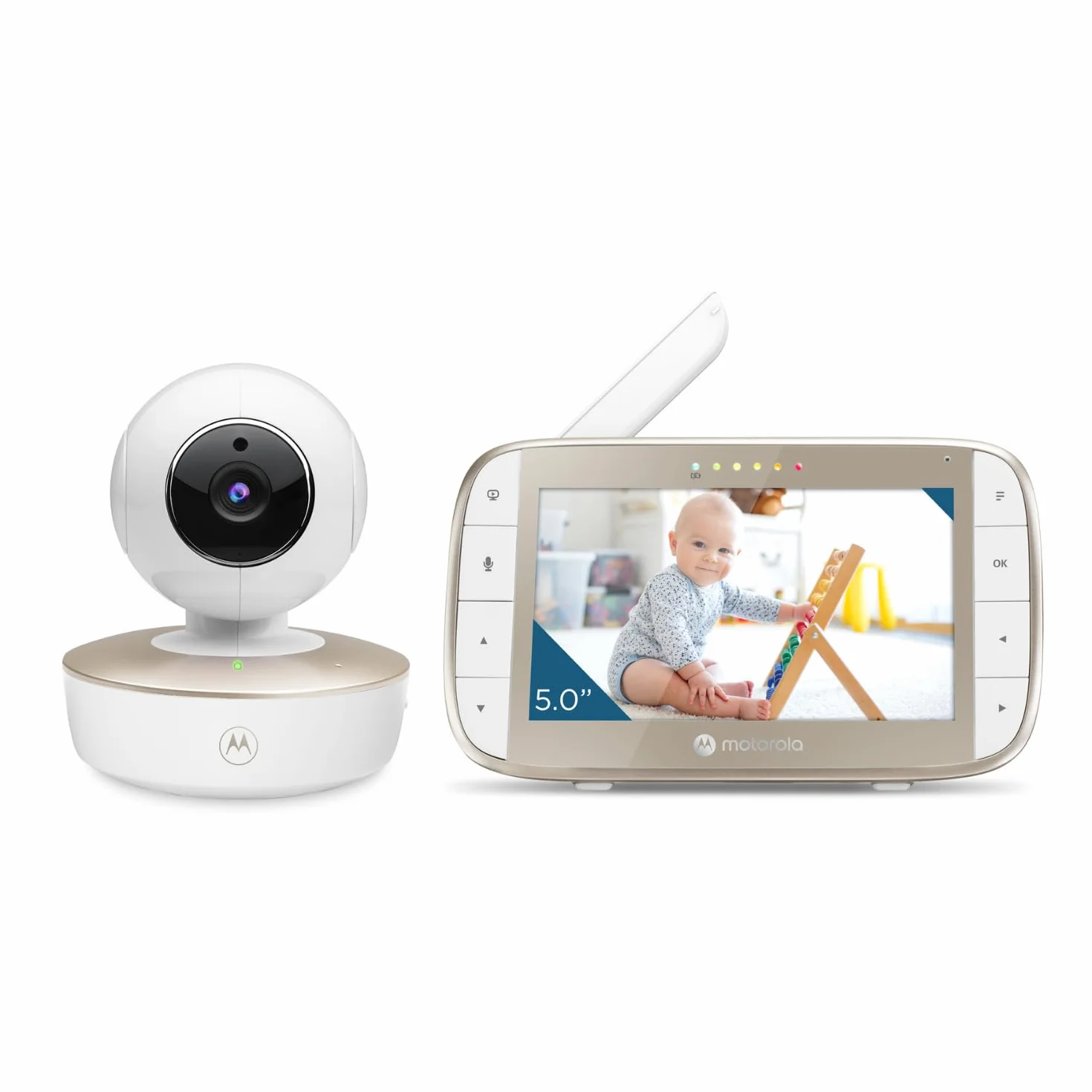 Motorola Monitor VM50G dla niemowląt z kamerą 5-calowy kolorowy ekran nocne widzenie zoom cyfrowy rozmowa dwukierunkowa czujnik temperatury