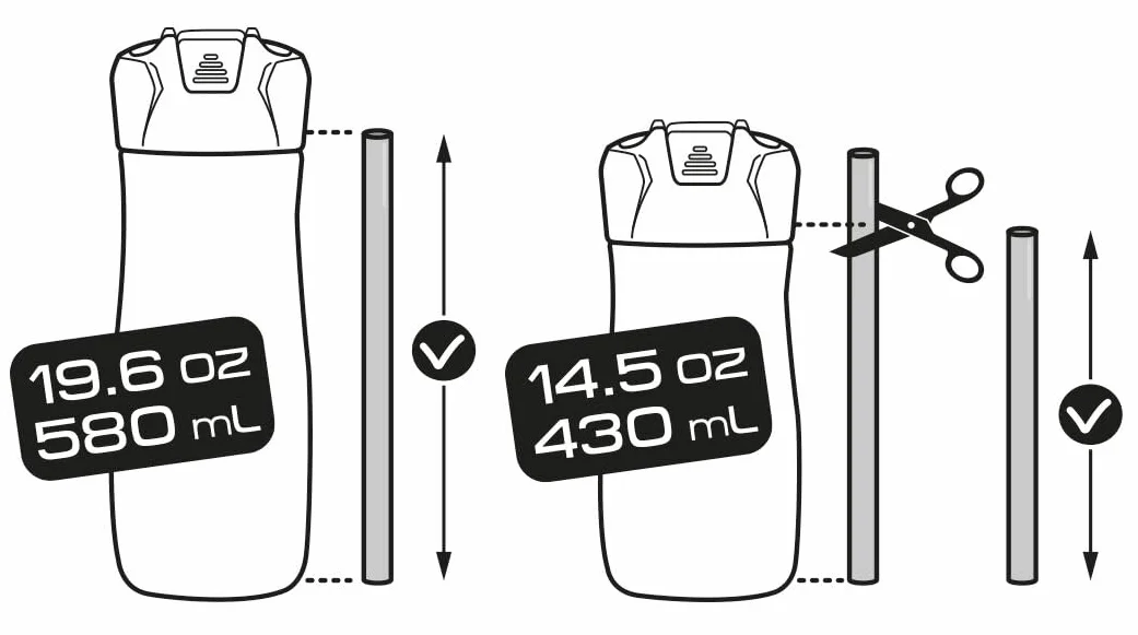 MAPED Picnik - Niebieska wymienna nasadka do plastikowej butelki ze słomką - kompatybilna 580ml i 430ml