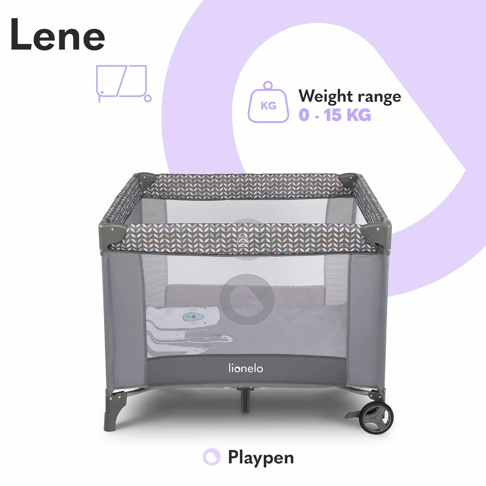 Lionelo Sofie Legowisko Dla Niemowląt, Łóżeczko Podróżne, Dla Niemowląt Od Urodzenia Do 15 Kg, Wejście Boczne, System Lockguard I Blokada Kół, Składana Torba