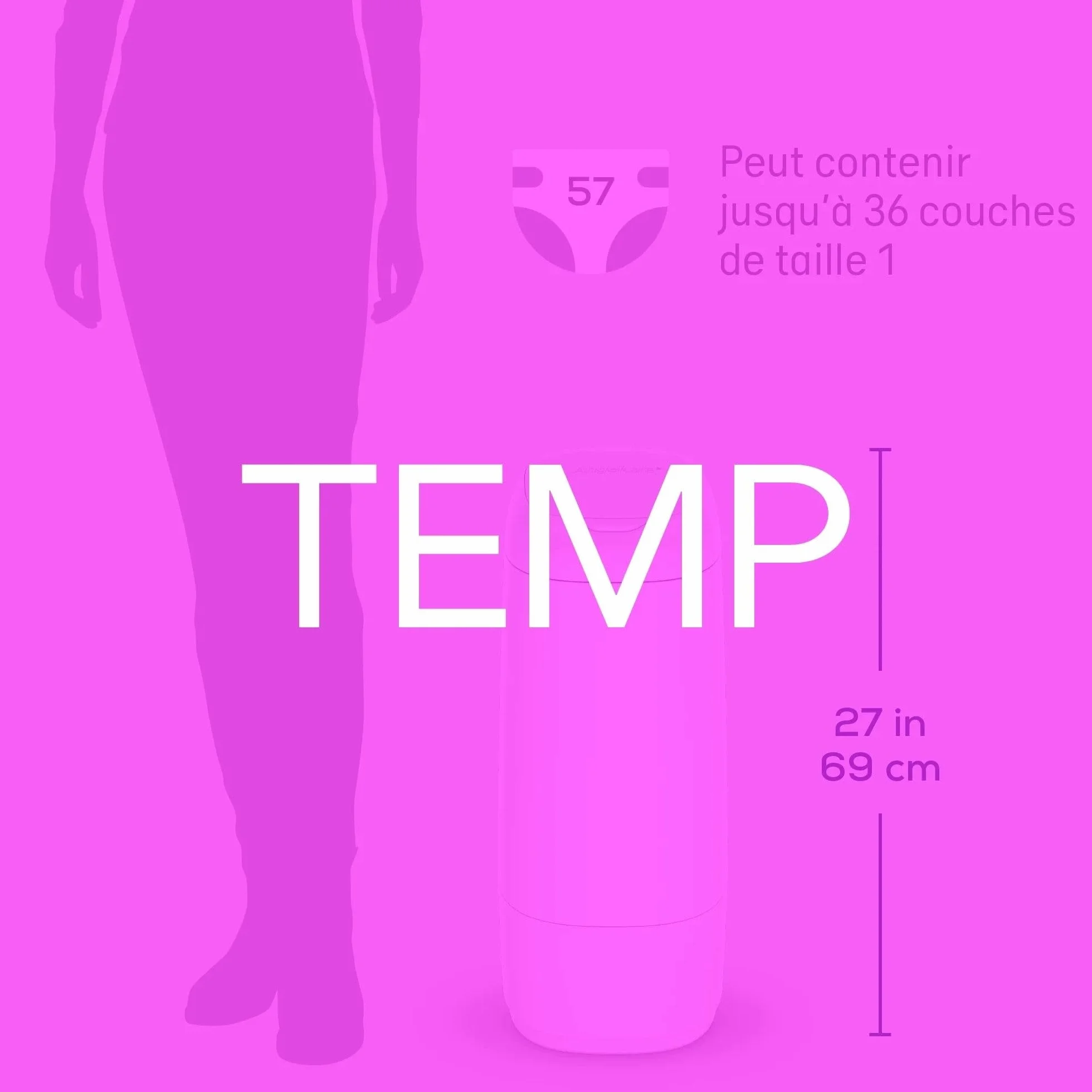 Angelcare - Dress Up Kosz na pieluchy Biały XL