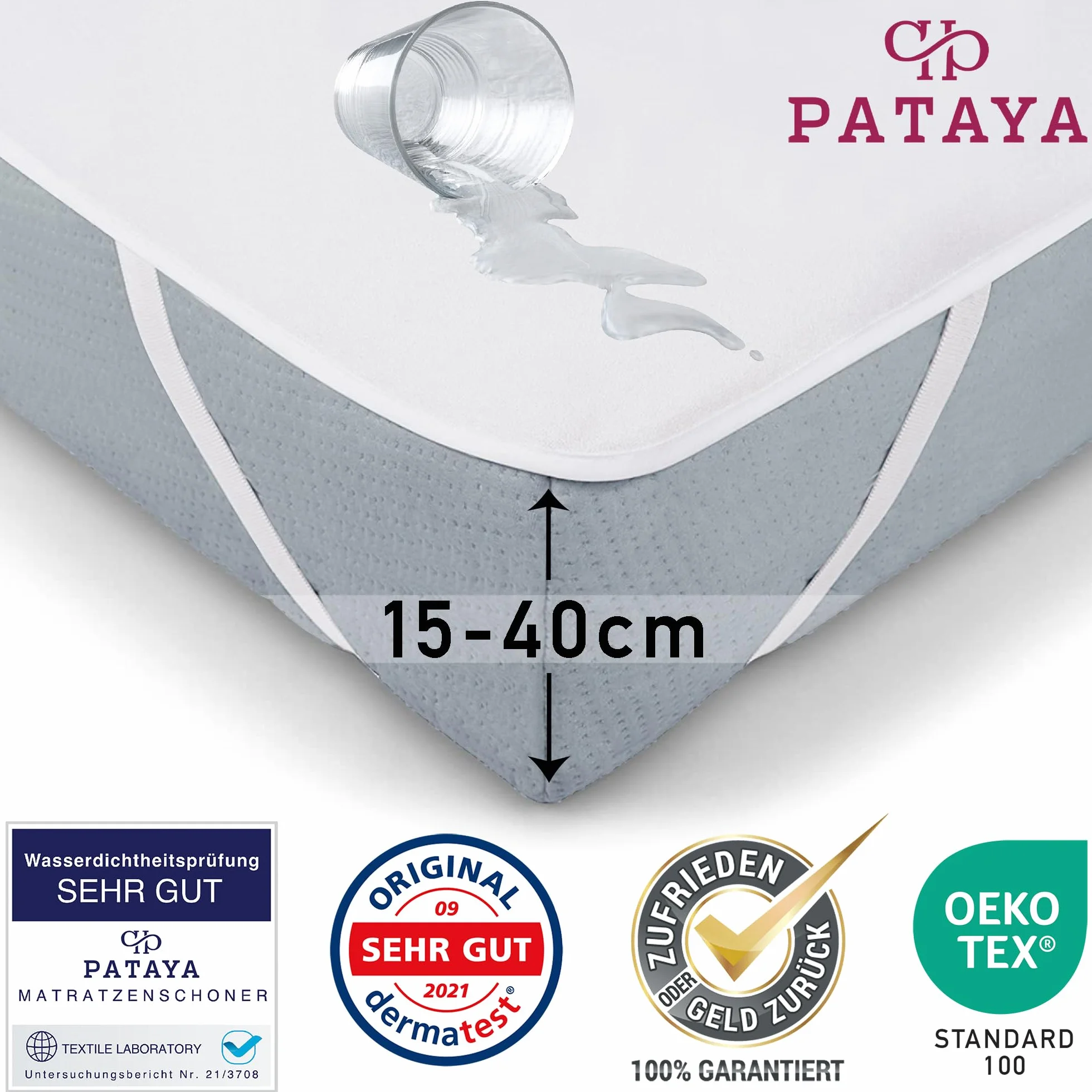 PATAYA Ochraniacz na materac 60 x 120 cm, wodoszczelna nakładka na materac oraz nakładka na nietrzymanie moczu dla niemowląt/dzieci, ochrona materaca, pralną podkładka pod nietrzymanie moczu (60 x 120