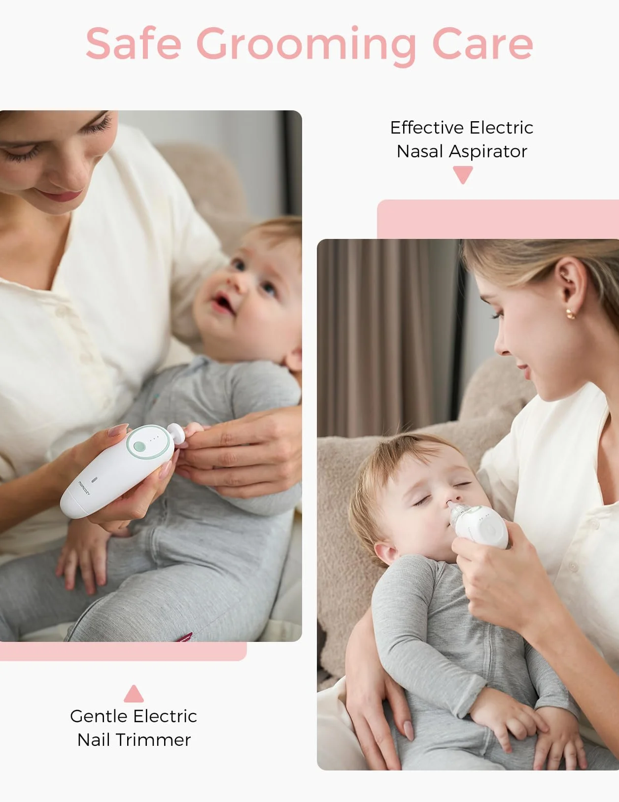Momcozy Elite Zestaw Pielęgnacyjny dla Niemowląt, Premium Zestaw na Prysznic dla Niemowląt & Zestaw Wyposażenia Pierwotnego, do Pielęgnacji & Zdrowia & Czyszczenia, Elektryczna Pilniczka do Paznokci