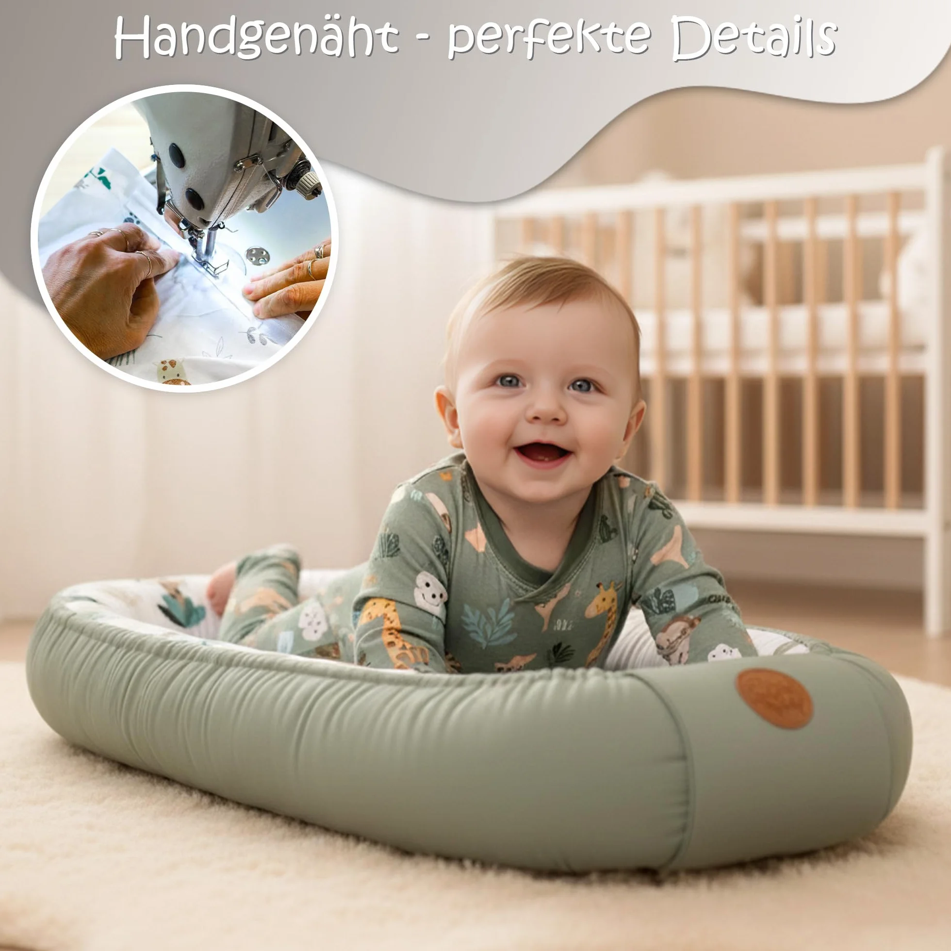 Babynest kokon noworodka 90x50 cm bawełniany ręcznie wykonany