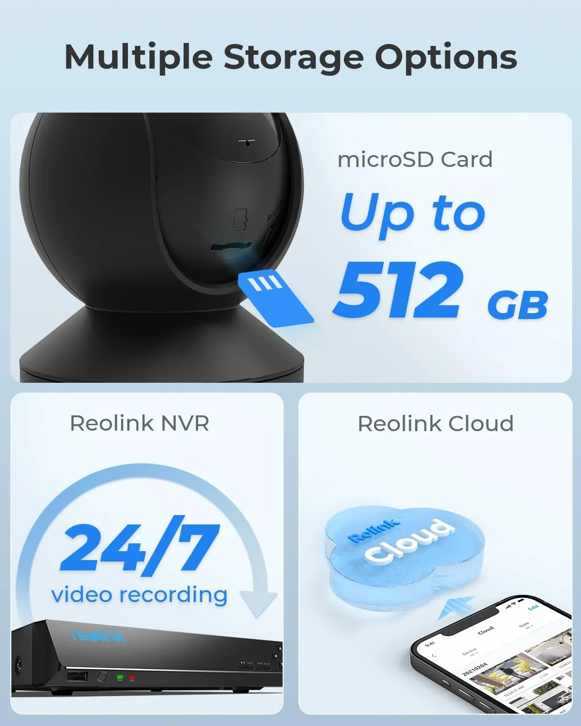 Reolink 3MP WiFi Wewnętrzna Kamera Bezpieczeństwa, 2.4GHz WiFi CCTV Kamera dla Starszego Dziecka, Monitor Zwierzaka z Pochyleniem Pan/Wizja Nocna / 2-Drożny Dźwięk/Wykrywaniem Ruchu, E1 Czarny
