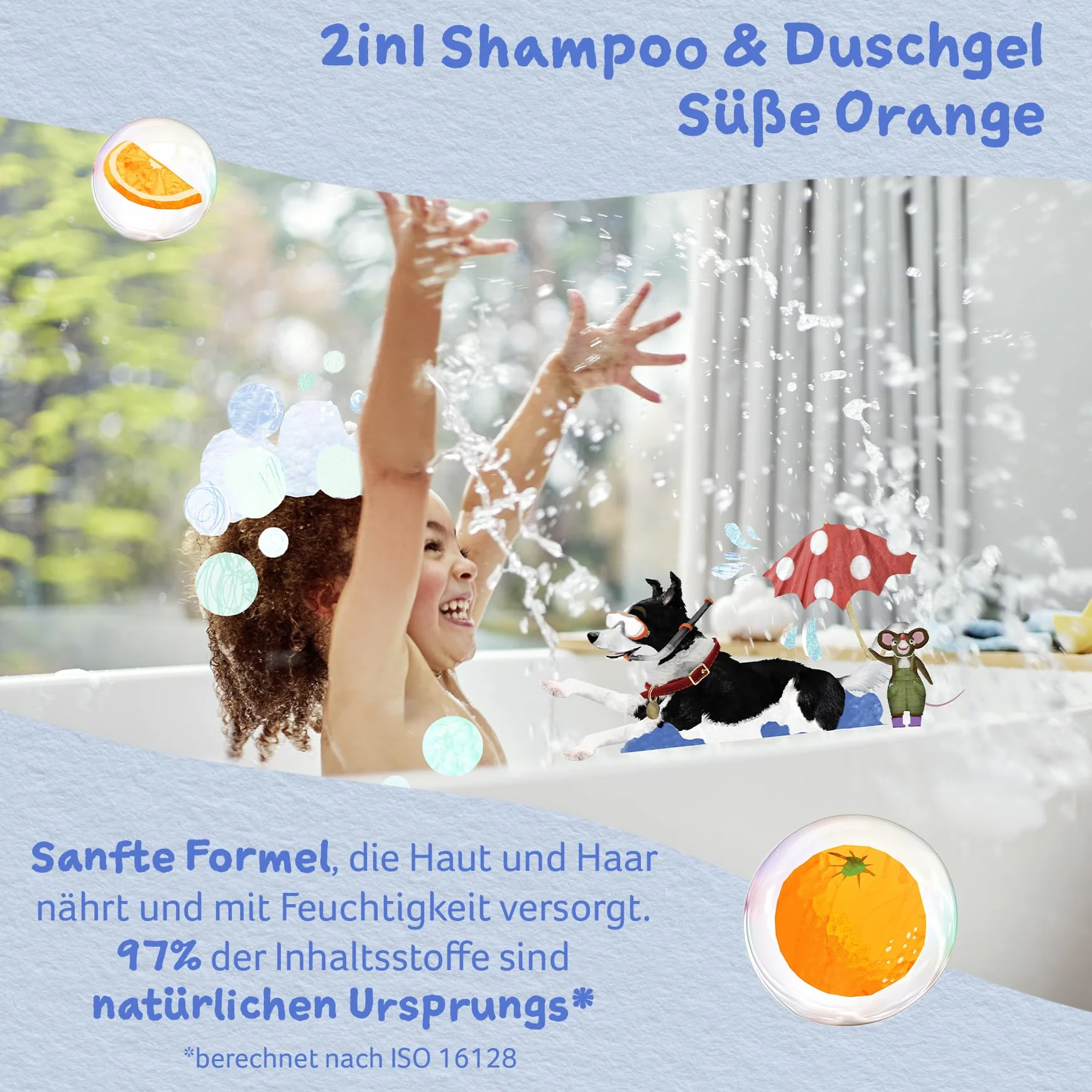 Childs Farm Szampon i żel pod prysznic dla dzieci 2 w 1 250 ml | bio słodka pomarańcza | delikatnie czyści | nadaje się do skóry suchej, wrażliwej i skłonnej do atopowego zapalenia skóry