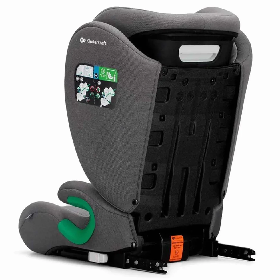 Kinderkraft JUNIOR FIX 2 Fotelik dziecięcy I-SIZE Isofix 9-36 kg Szary