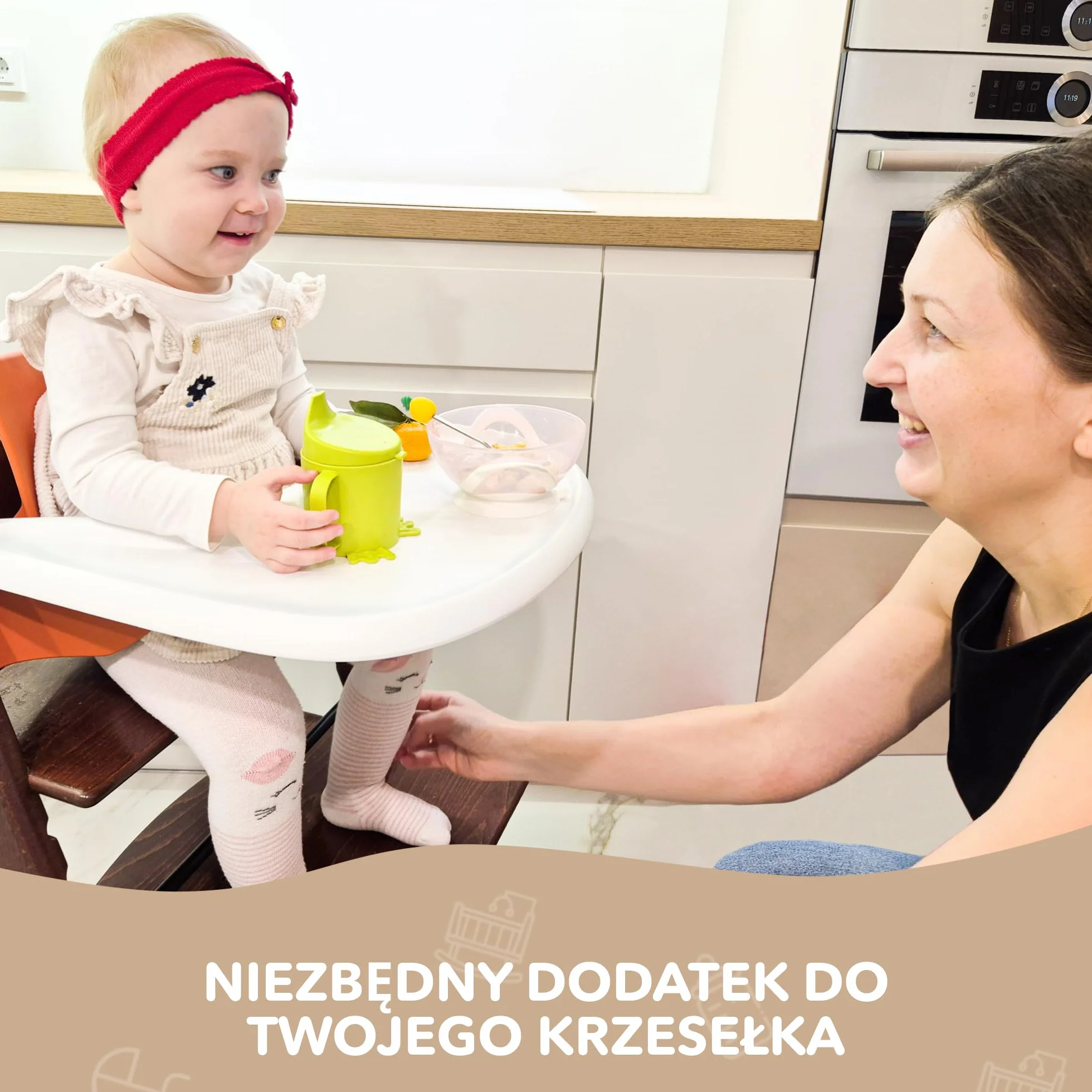 Stół do wysokiego krzesła kompatybilny z Stokke Tripp Trapp, biały, nie zawiera BPA