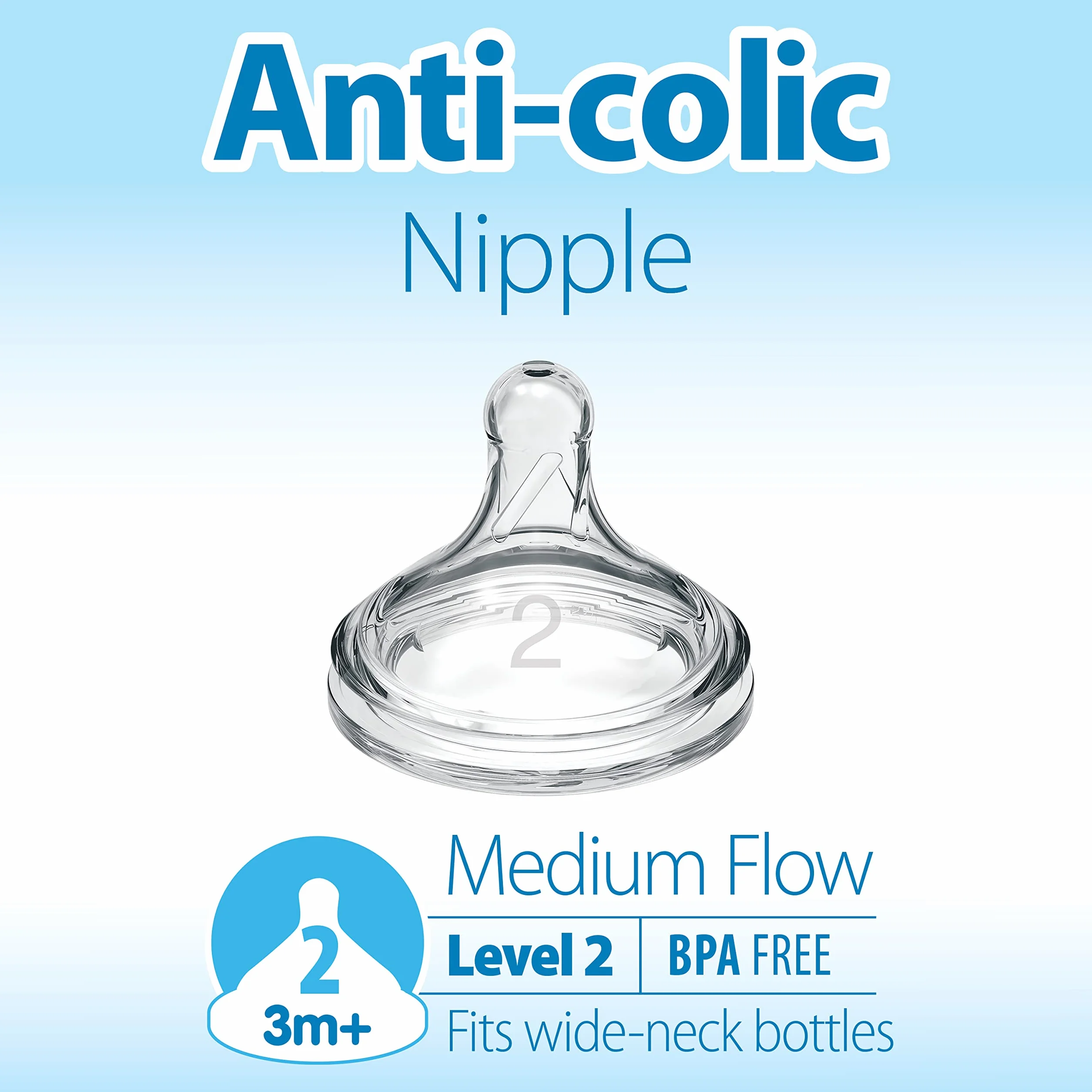 Dr. Brown's Options+ Capezzolo a collo largo livello 2 3 mesi+ 6 conteggio