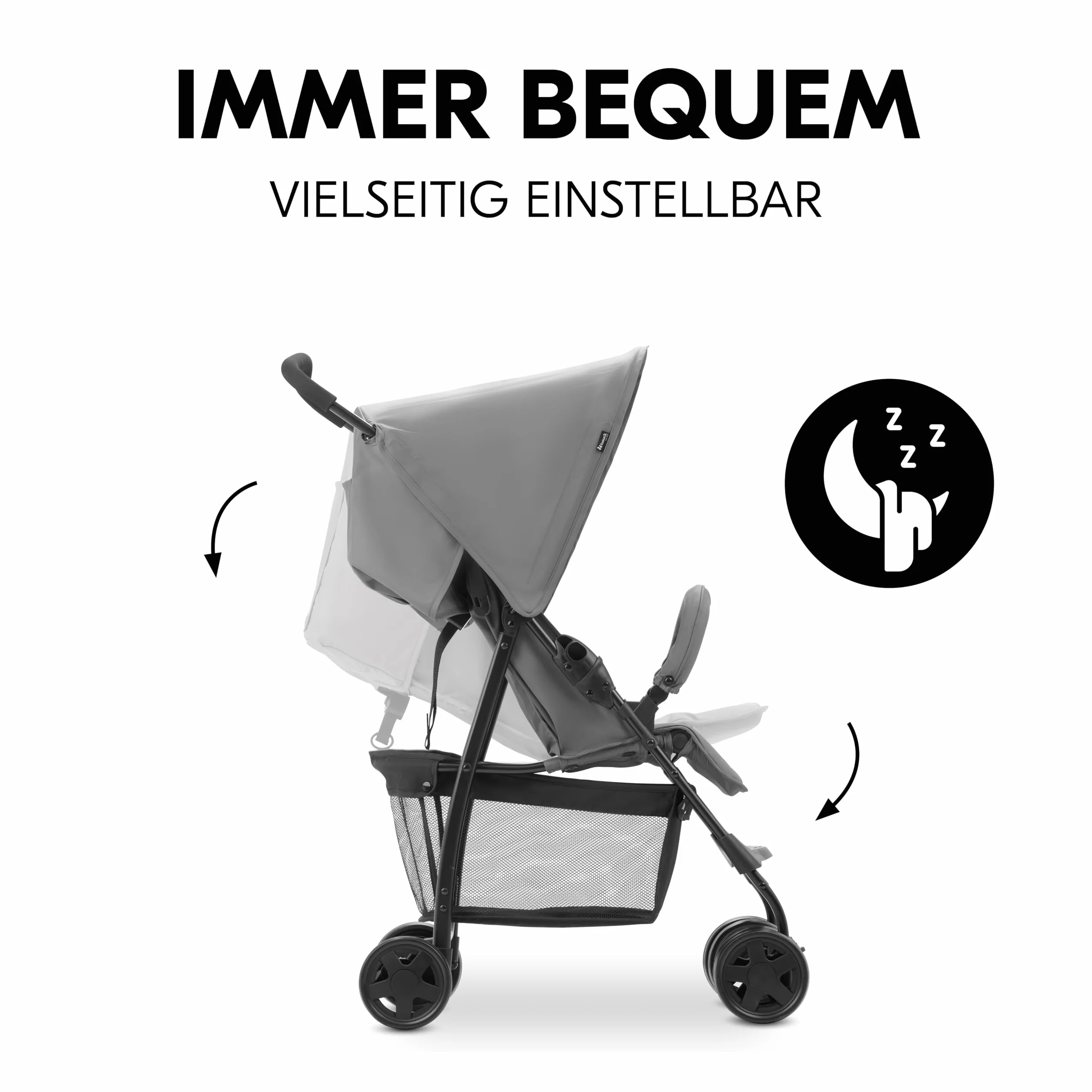 Hauck Buggy Sport, Szary, lekki wózek podróżny 5,9 kg, składany, do 15 kg